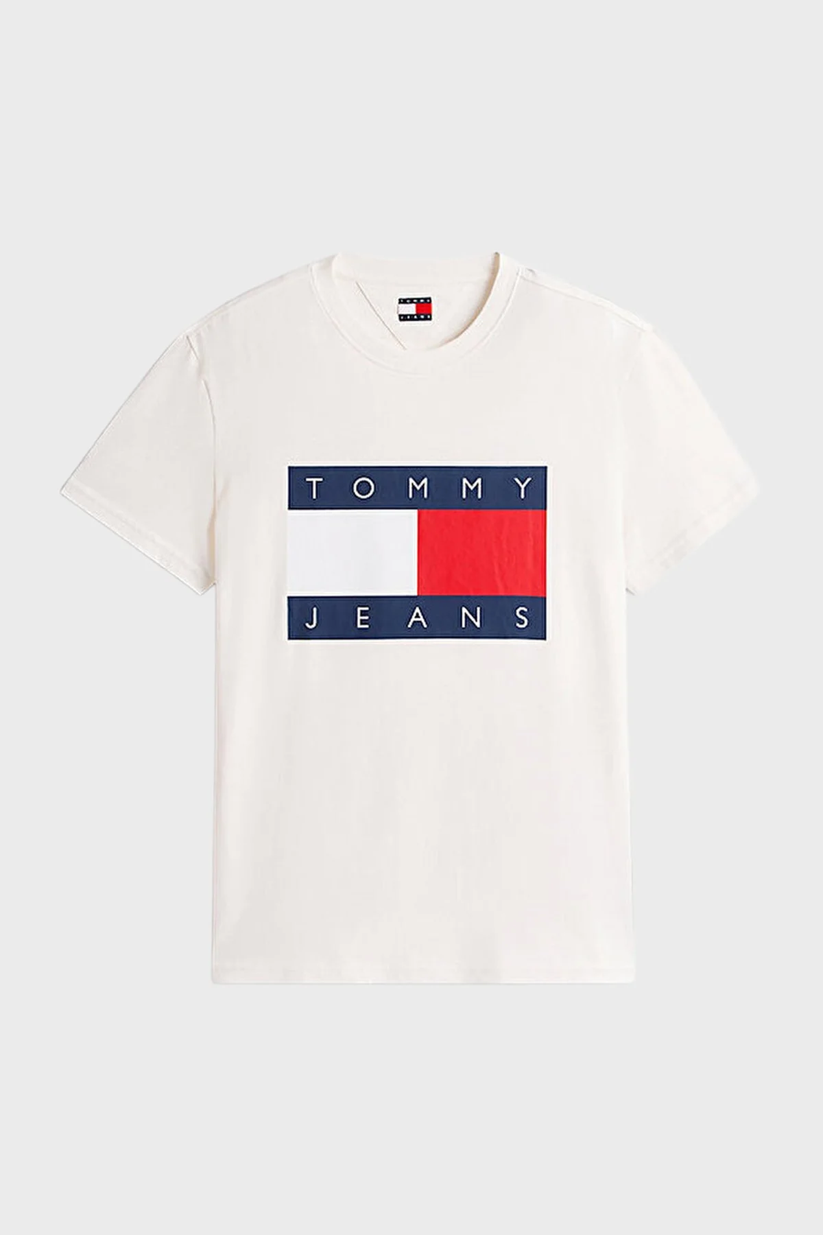 Tommy Jeans Pamuklu Regular Fit Logolu Bisiklet Yaka Erkek T Shirt DM0DM22645 YBH BEYAZ - 4