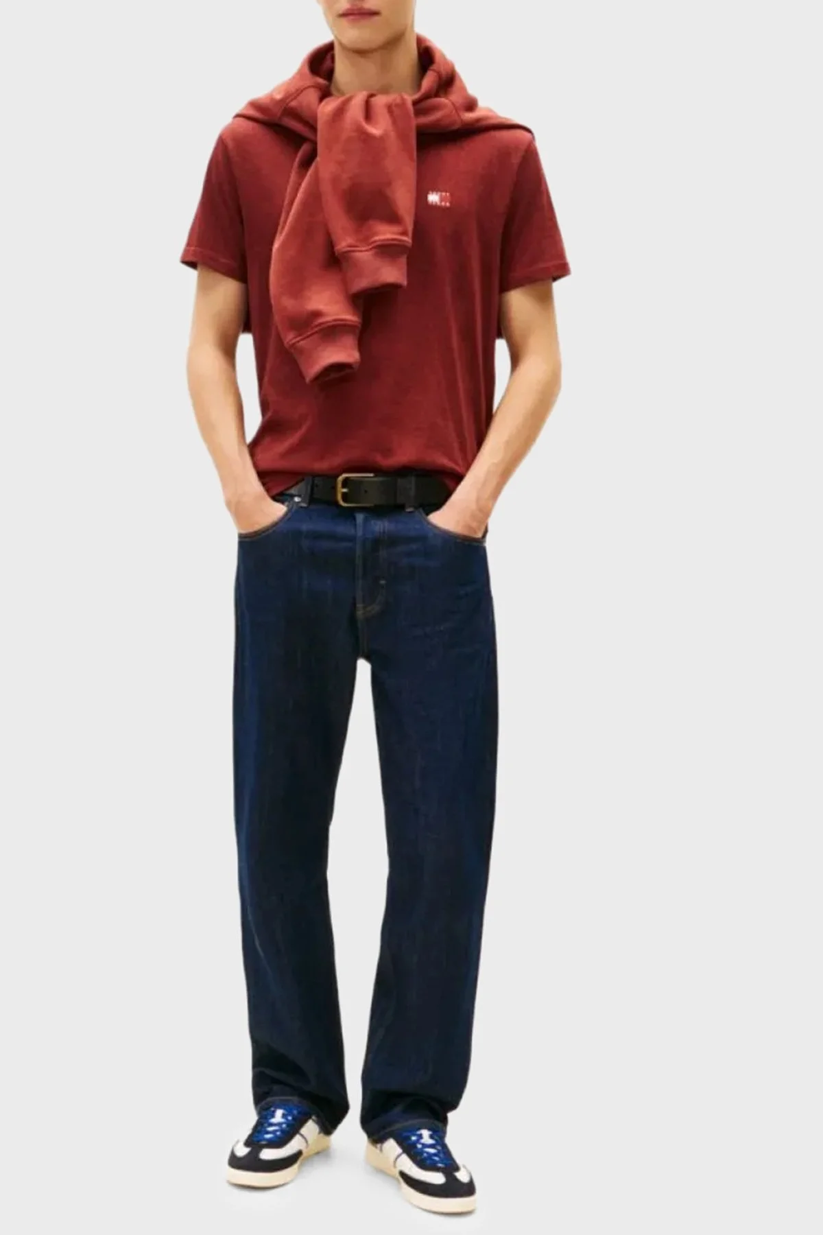 Tommy Jeans Pamuklu Regular Fit Logolu Bisiklet Yaka Erkek T Shirt DM0DM22667 XL0 KIRMIZI - 2