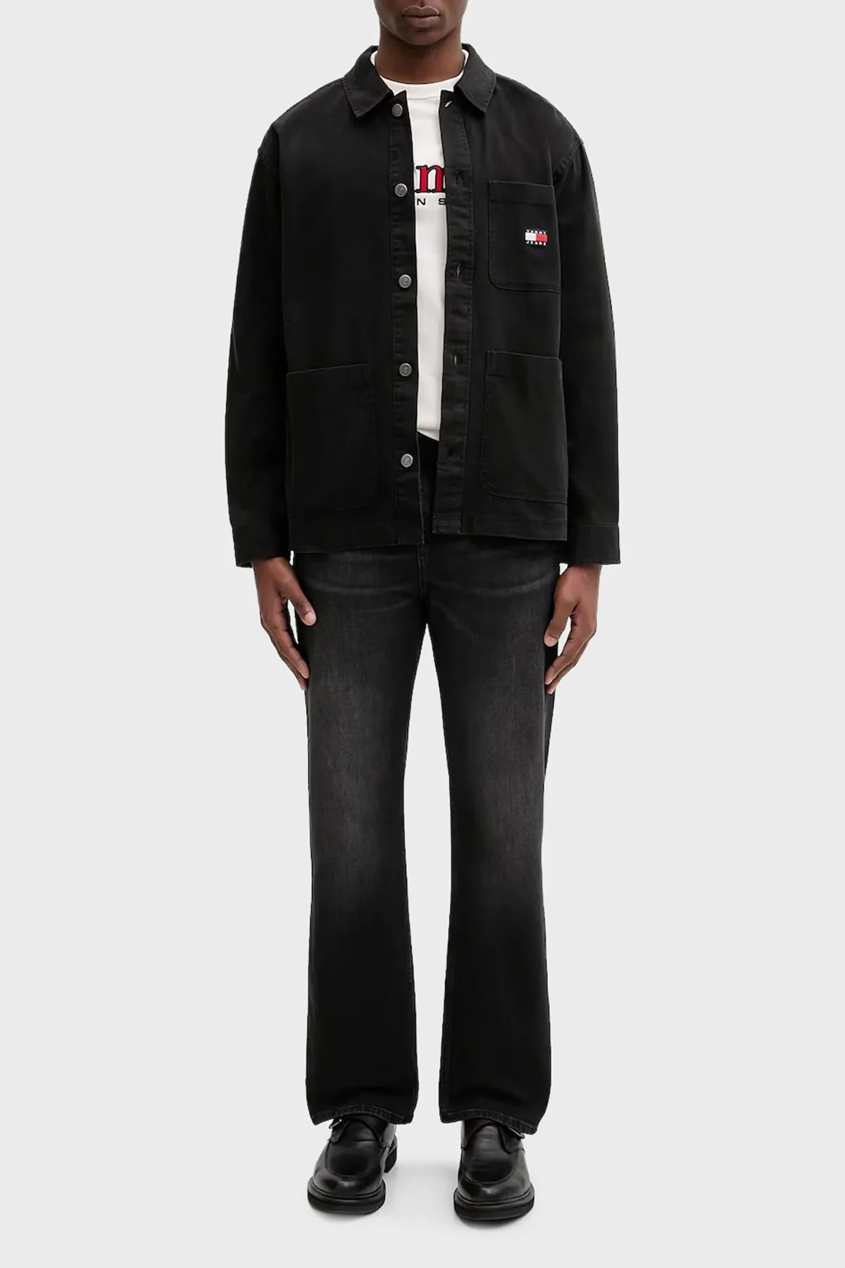 Tommy Jeans Pamuklu Regular Fit Logolu Bisiklet Yaka Erkek T Shirt DM0DM22719 YBH BEYAZ - 2