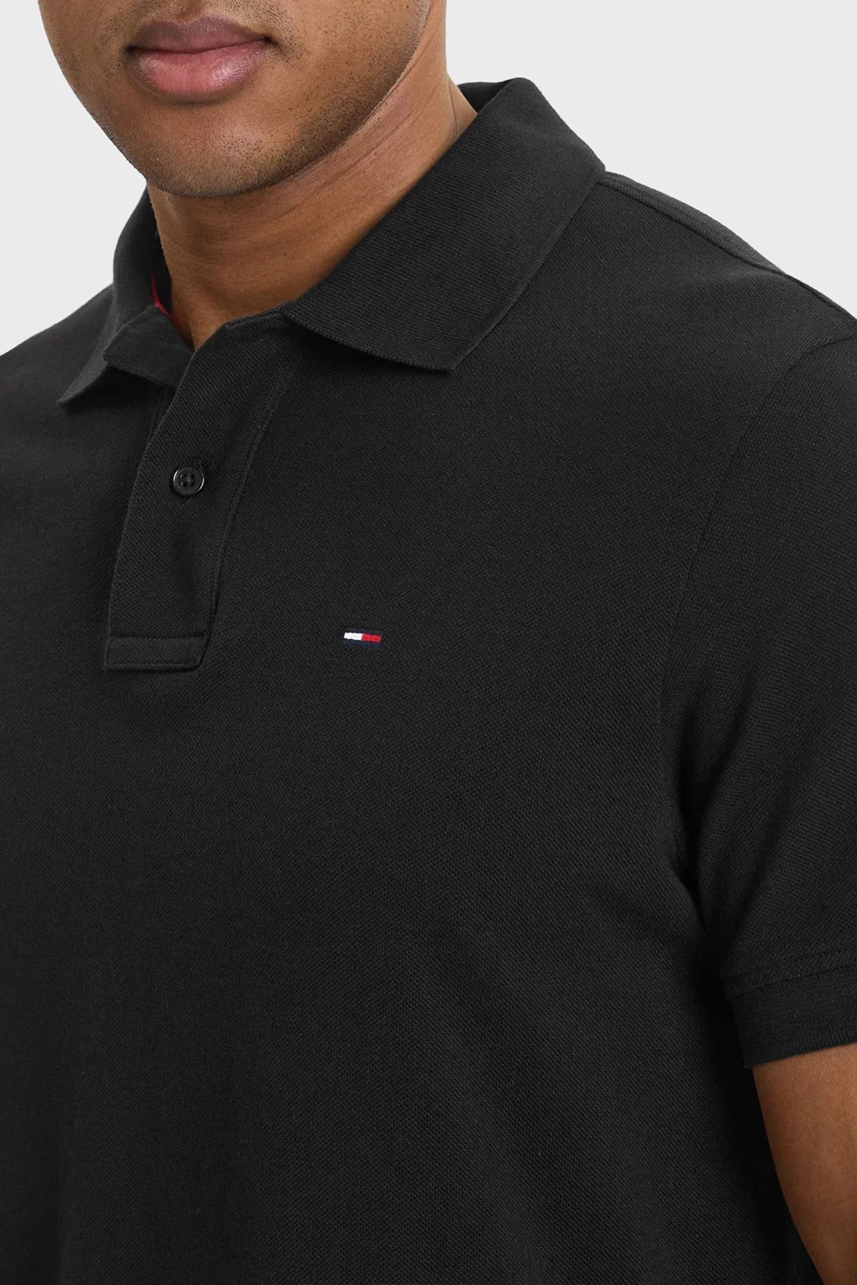 Tommy Jeans Pamuklu Regular Fit Logolu Düğmeli Erkek Polo Yaka T Shirt DM0DM22711 BDS SİYAH - 4
