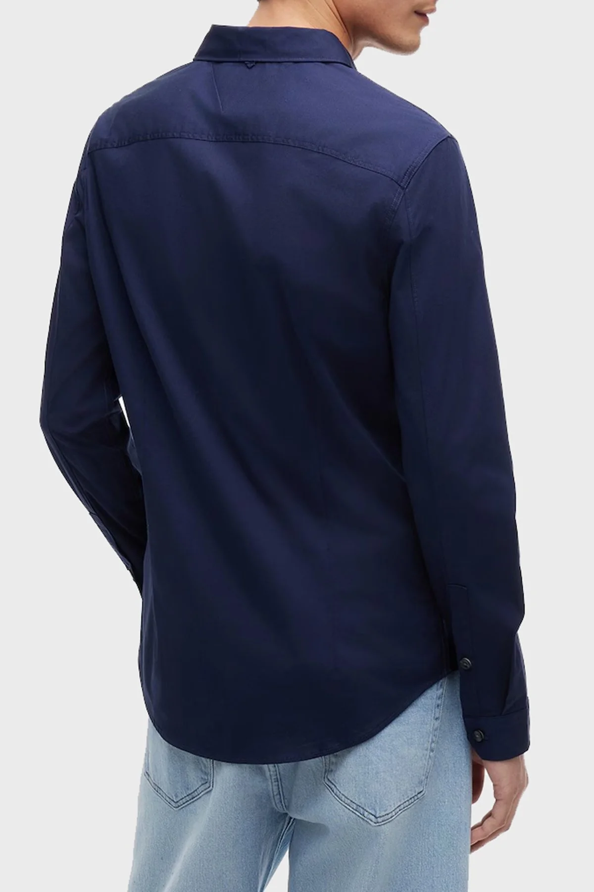 Tommy Jeans Pamuklu Regular Fit Logolu Klasik Yaka Uzun Kollu Erkek Gömlek DM0DM22026 C1G LACİVERT - 2