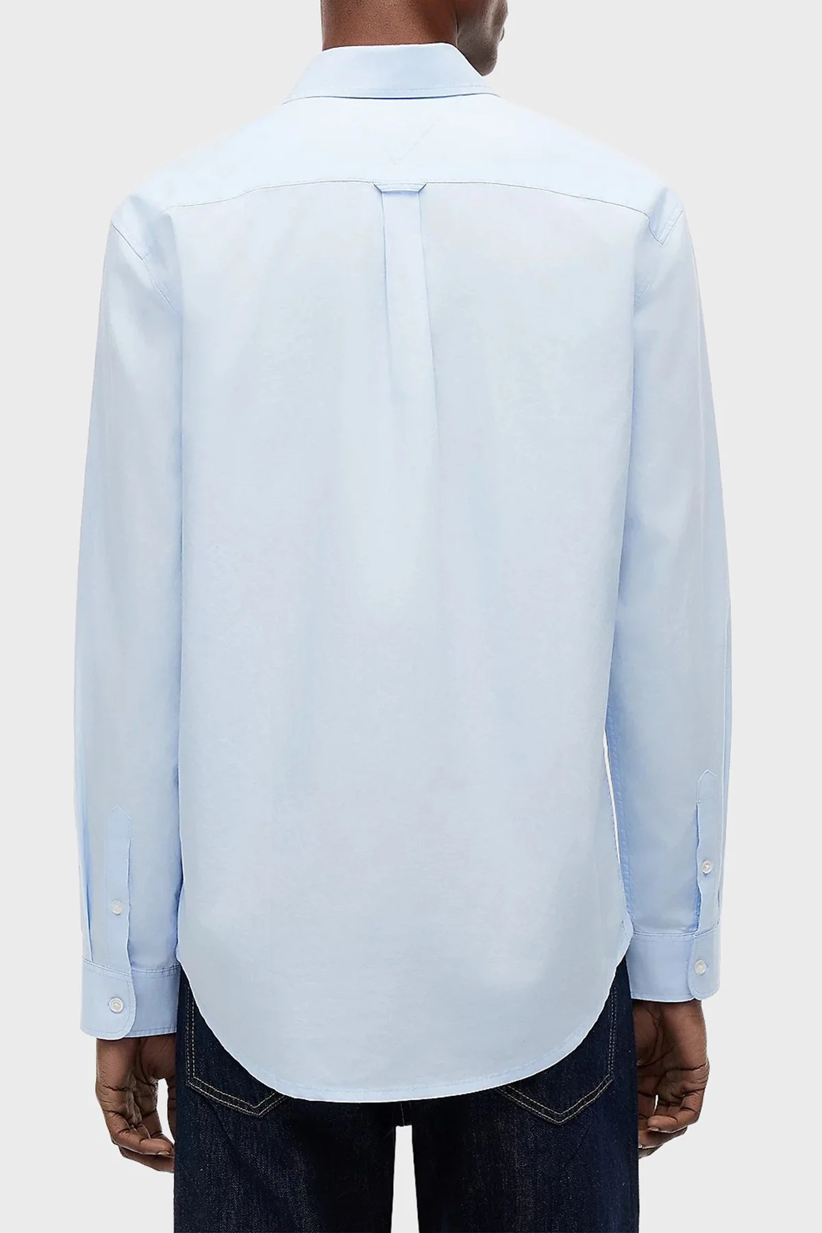 Tommy Jeans Pamuklu Regular Fit Logolu Klasik Yaka Uzun Kollu Erkek Gömlek DM0DM22026 C3Q AÇIK MAVİ - 3