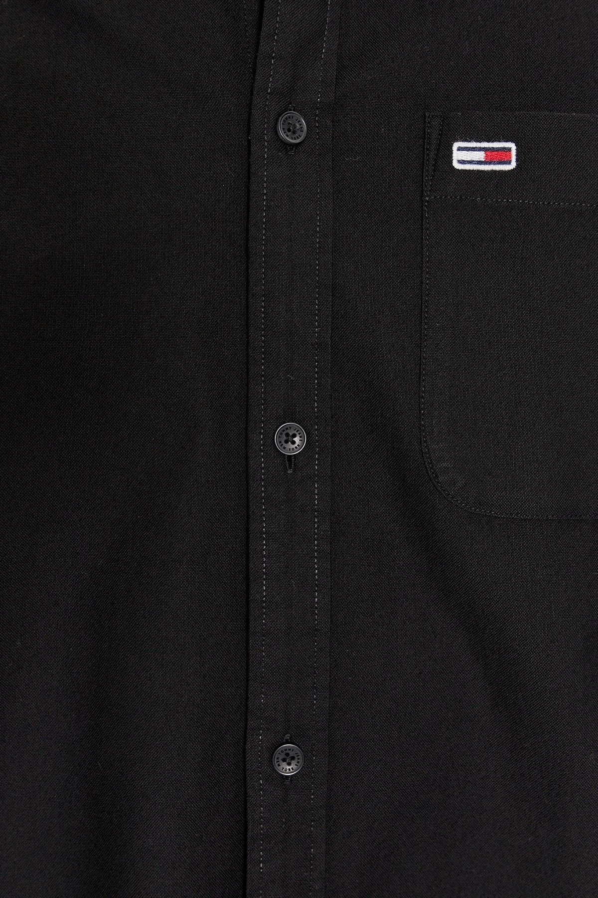 Tommy Jeans Pamuklu Regular Fit Tek Cepli Erkek Gömlek DM0DM18335 BDS SİYAH - 5