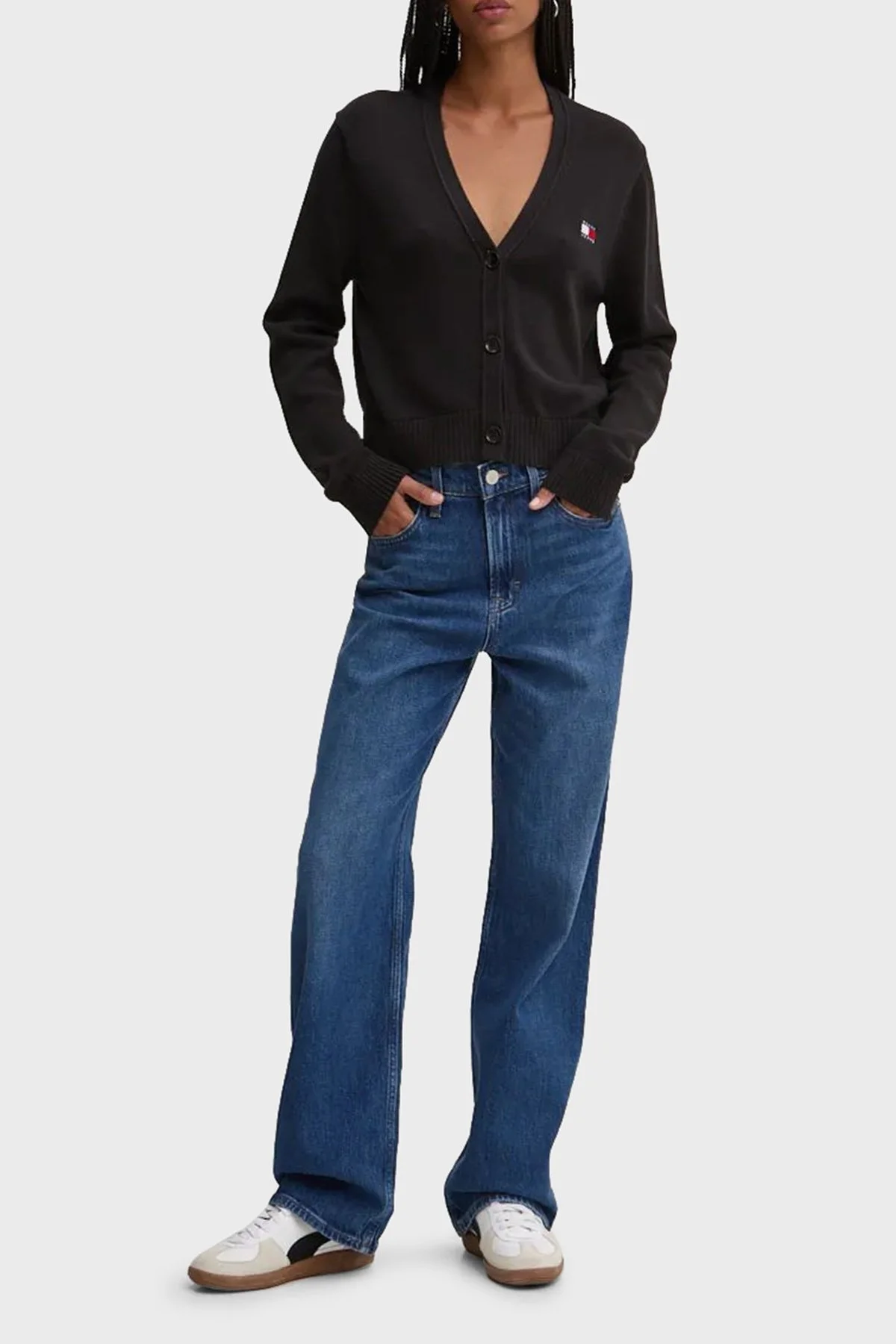 Tommy Jeans Pamuklu Relaxed Fit Bol Paça Jeans Bayan Kot Pantolon DW0DW19606 1BK LACİVERT - 3