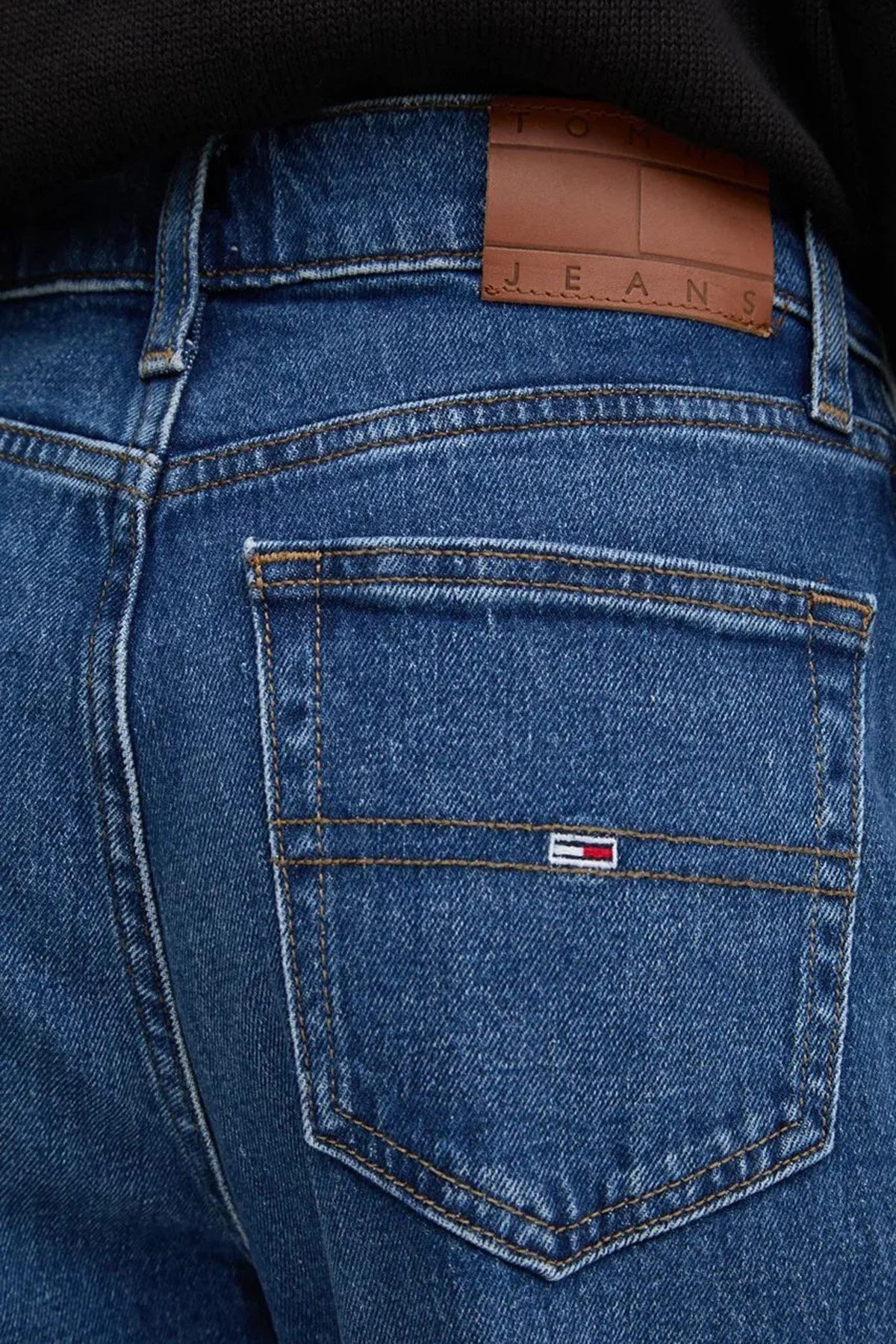 Tommy Jeans Pamuklu Relaxed Fit Bol Paça Jeans Bayan Kot Pantolon DW0DW19606 1BK LACİVERT - 4