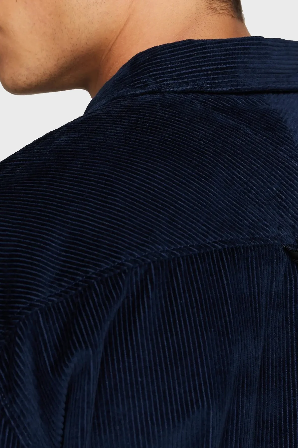 Tommy Jeans Pamuklu Relaxed Fit Kadife Erkek Gömlek DM0DM19660 C1G LACİVERT - 4