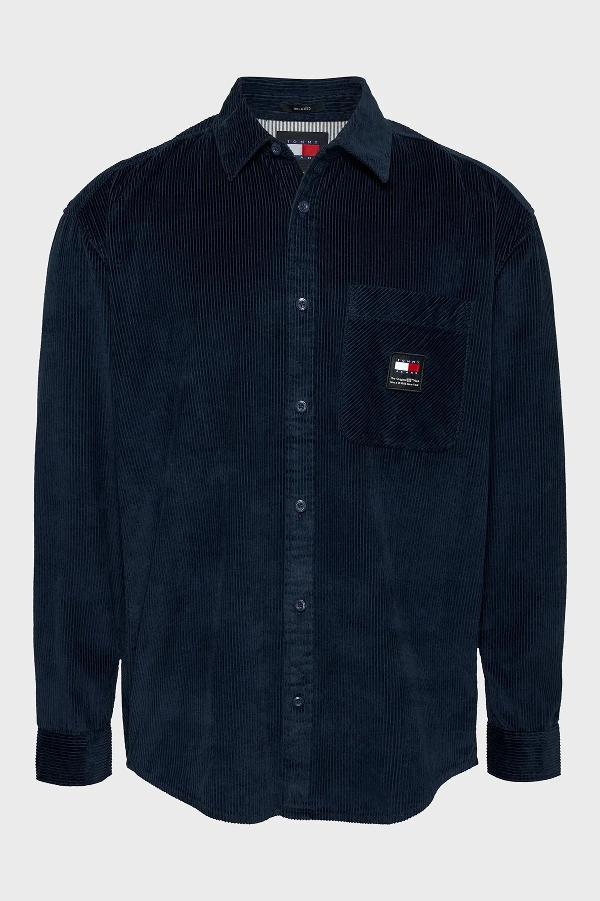 Tommy Jeans Pamuklu Relaxed Fit Kadife Erkek Gömlek DM0DM19660 C1G LACİVERT - 15