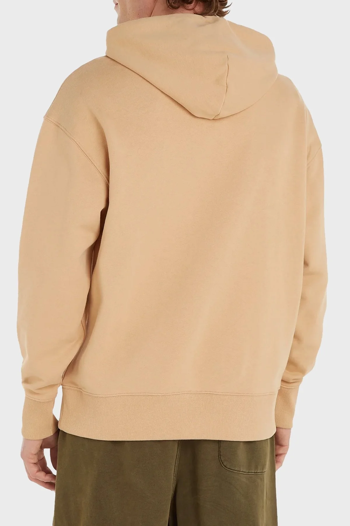 Tommy Jeans Pamuklu Relaxed Fit Kanguru Cepli Kapüşonlu Erkek Sweat DM0DM16369 AB0 BEJ - 2