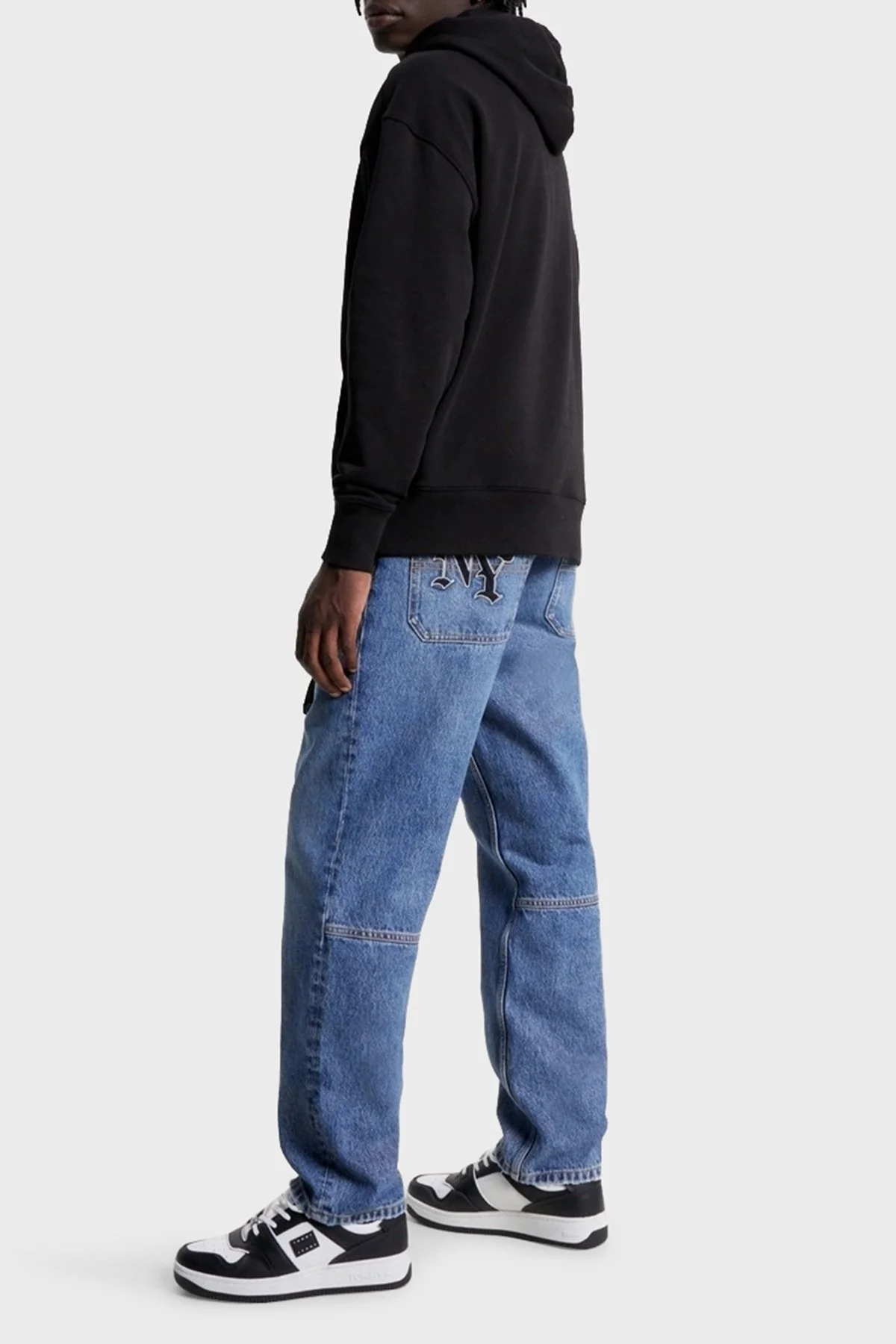 Tommy Jeans Pamuklu Relaxed Fit Kanguru Cepli Kapüşonlu Erkek Sweat DM0DM16369 BDS SİYAH - 3