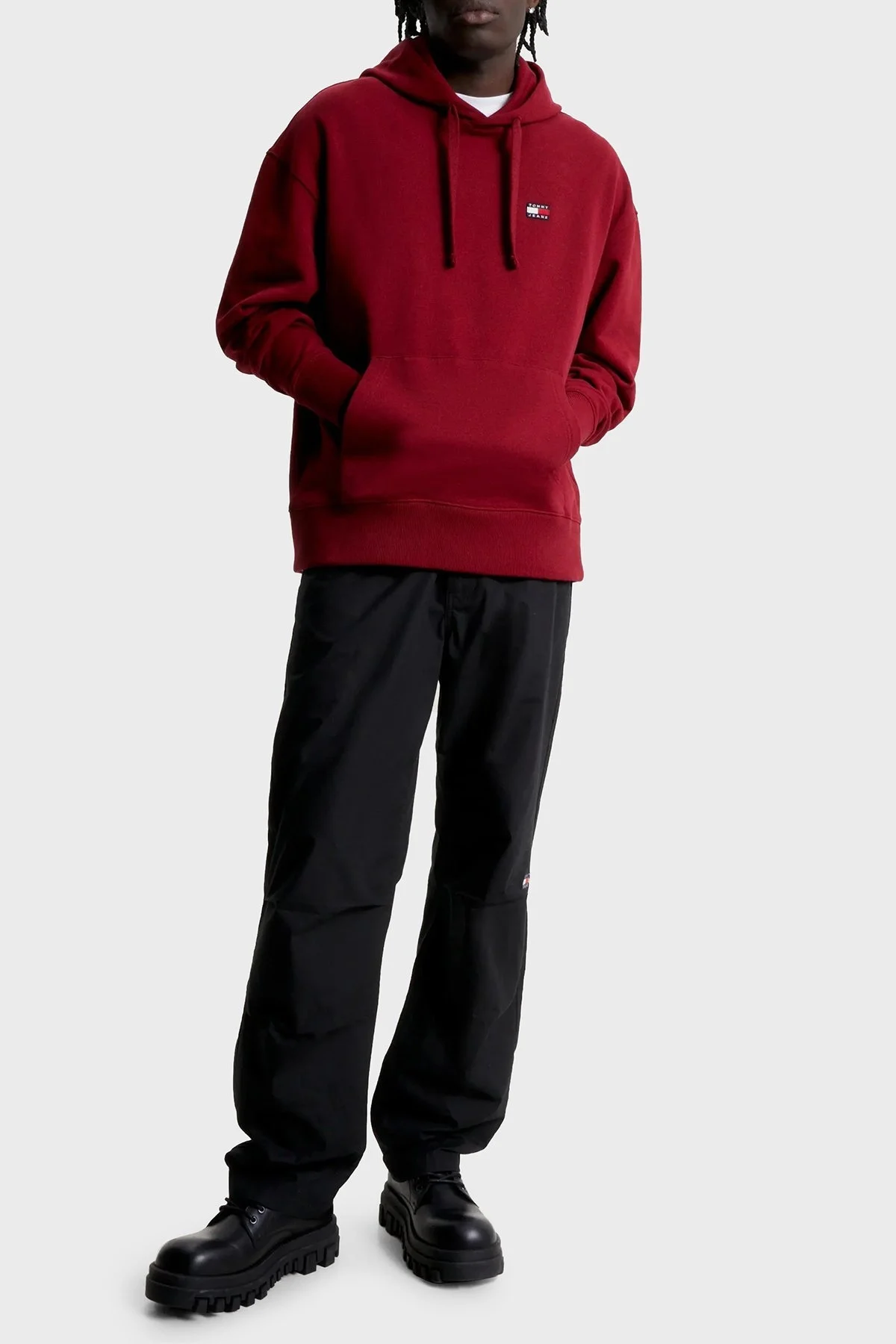 Tommy Jeans Pamuklu Relaxed Fit Kanguru Cepli Kapüşonlu Erkek Sweat DM0DM16369 XJS BORDO - 3