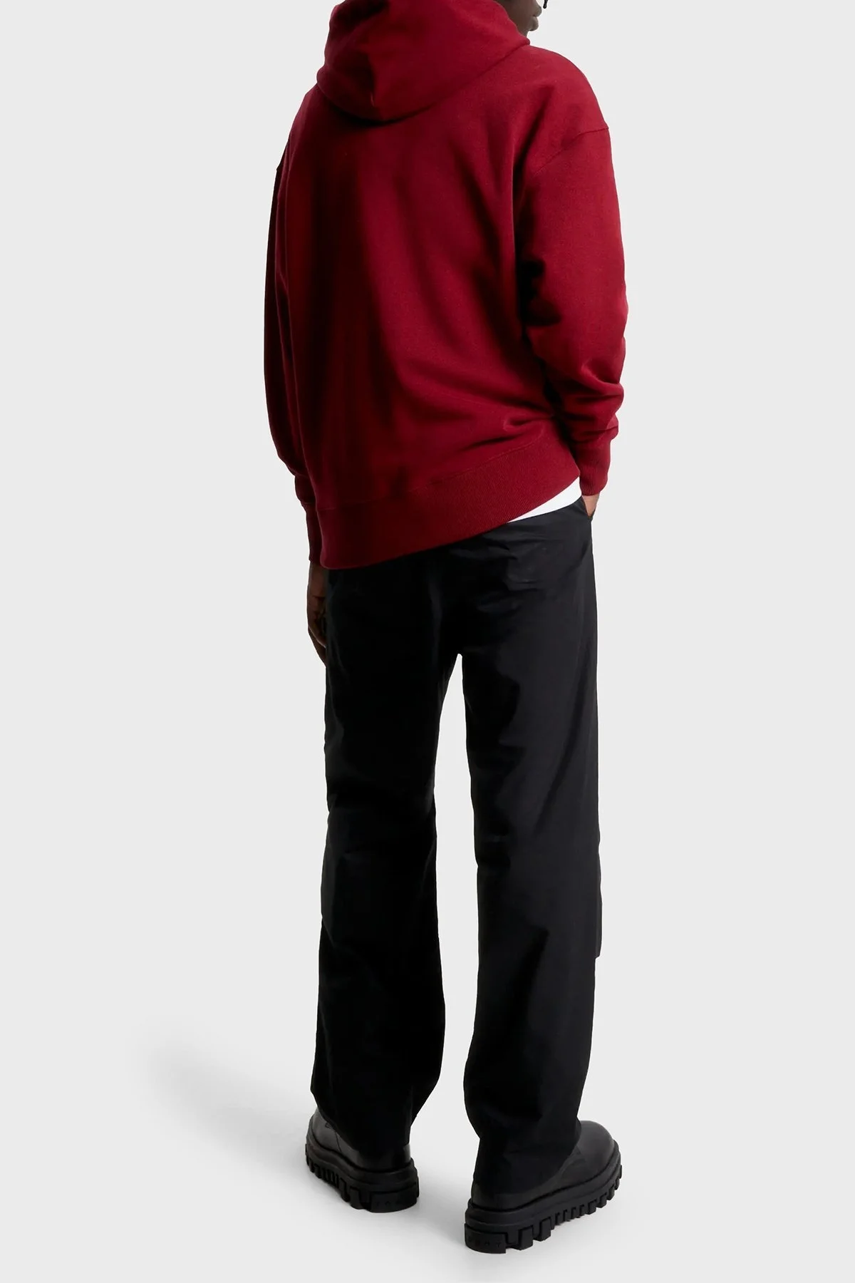 Tommy Jeans Pamuklu Relaxed Fit Kanguru Cepli Kapüşonlu Erkek Sweat DM0DM16369 XJS BORDO - 4