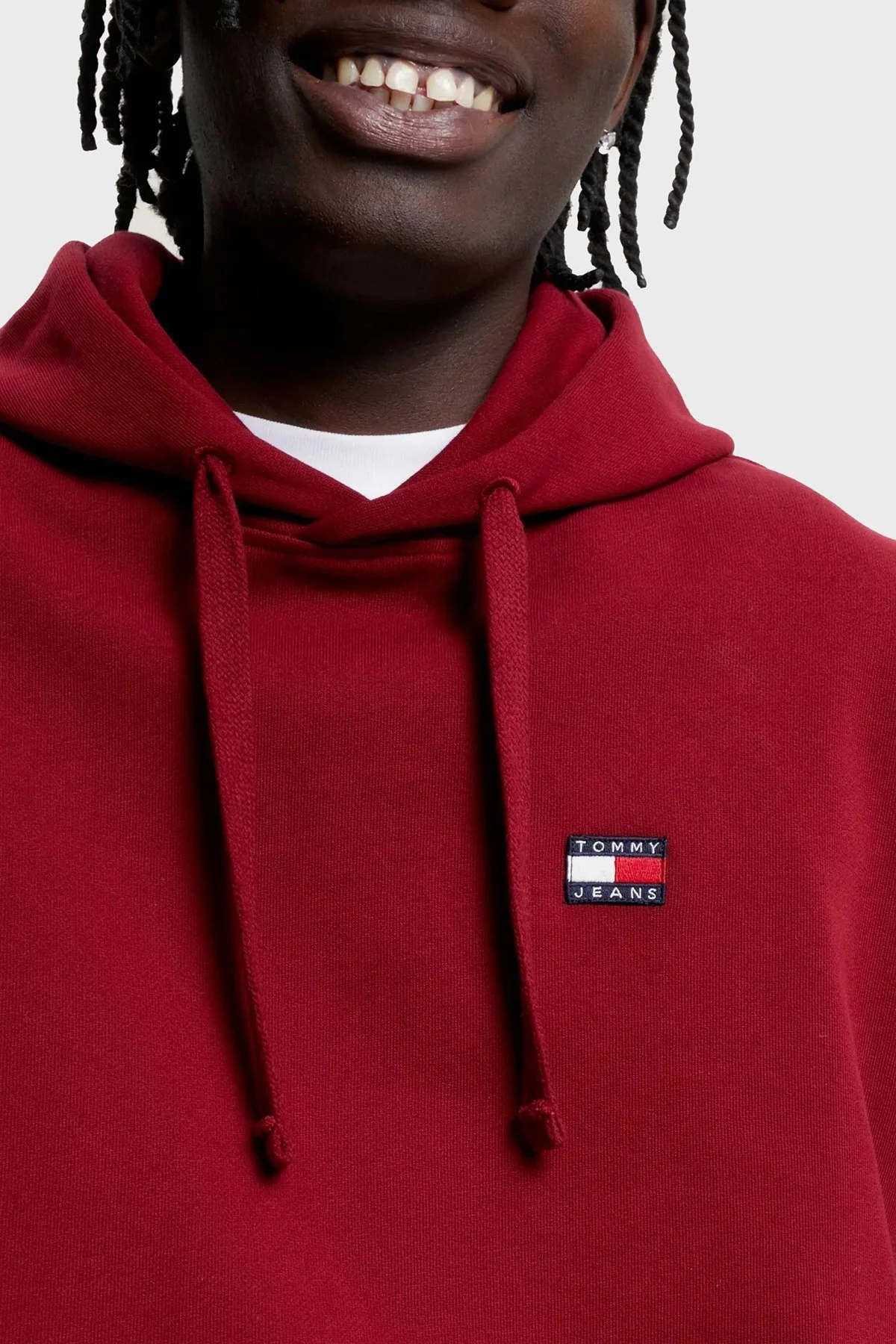 Tommy Jeans Pamuklu Relaxed Fit Kanguru Cepli Kapüşonlu Erkek Sweat DM0DM16369 XJS BORDO - 5
