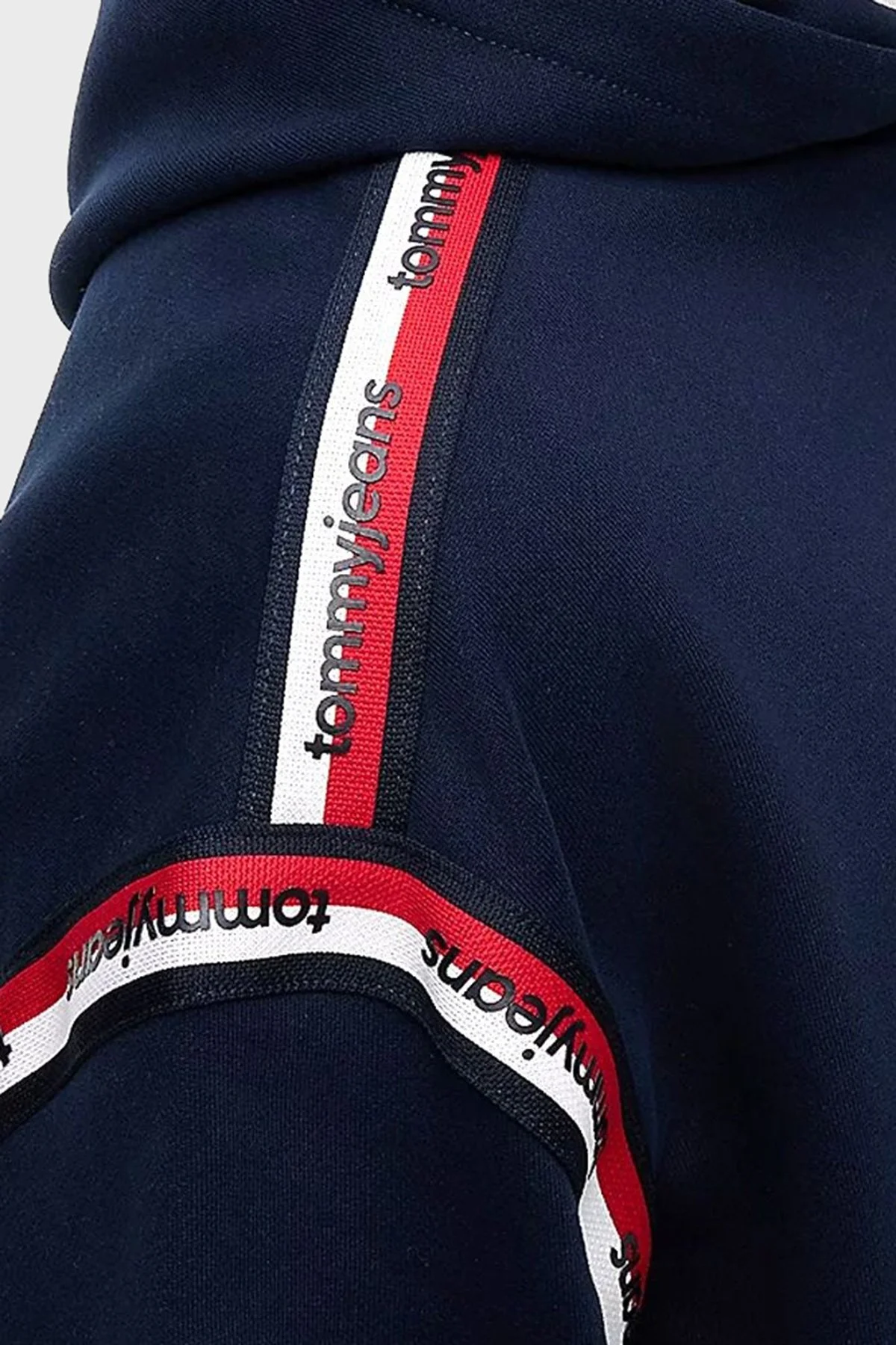 Tommy Jeans Pamuklu Relaxed Fit Kapüşonlu Yaka Erkek Sweat DM0DM23155 C1G Lacivert - 3