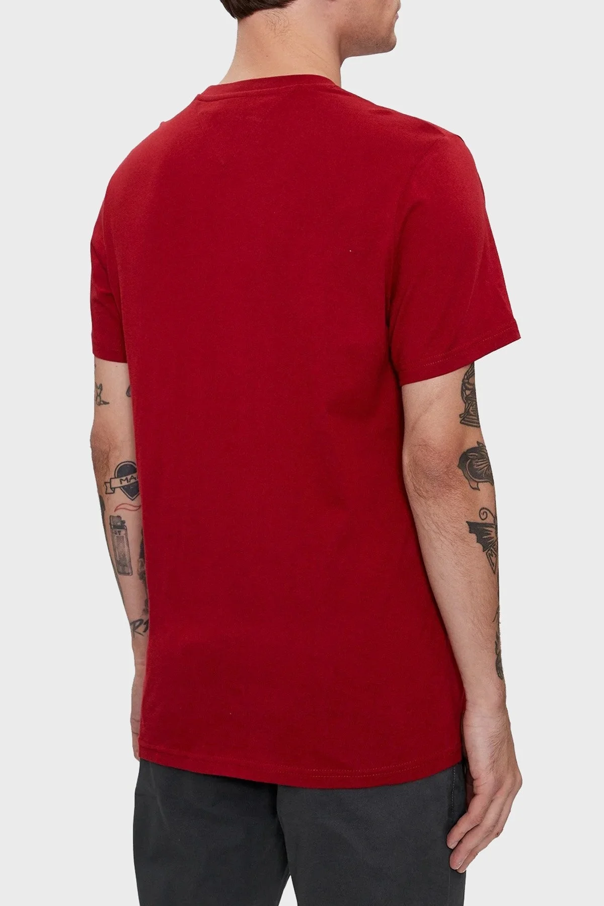 Tommy Jeans Pamuklu Slim Fit Bisiklet Yaka Erkek T Shirt DM0DM18263 XNL KIRMIZI - 3