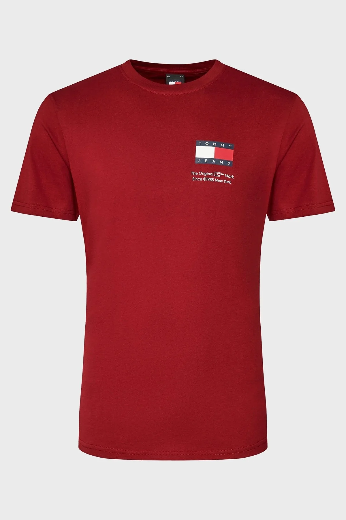 Tommy Jeans Pamuklu Slim Fit Bisiklet Yaka Erkek T Shirt DM0DM18263 XNL KIRMIZI - 5