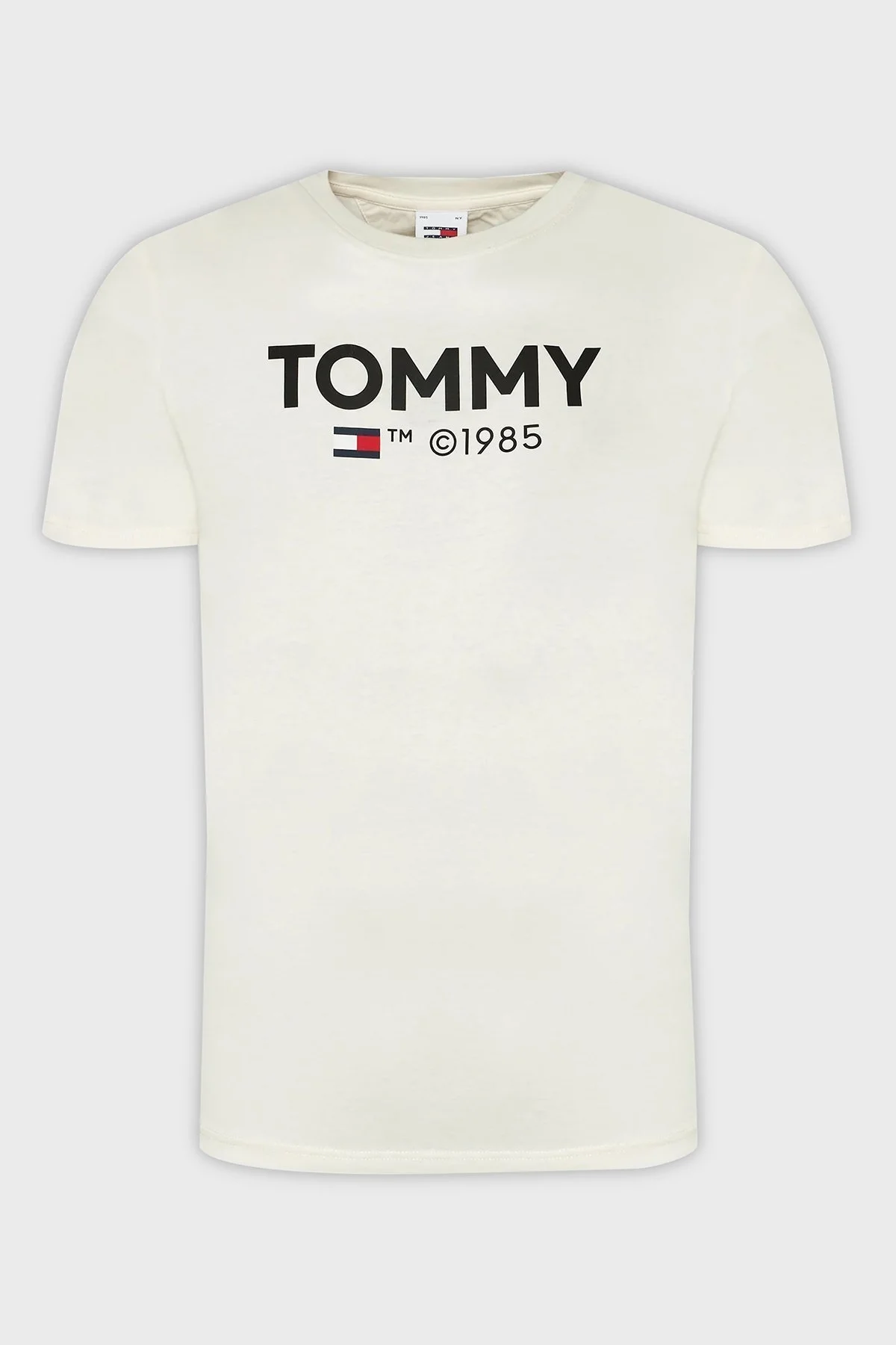 Tommy Jeans Pamuklu Slim Fit Bisiklet Yaka Erkek T Shirt DM0DM18264 YBH BEYAZ - 1