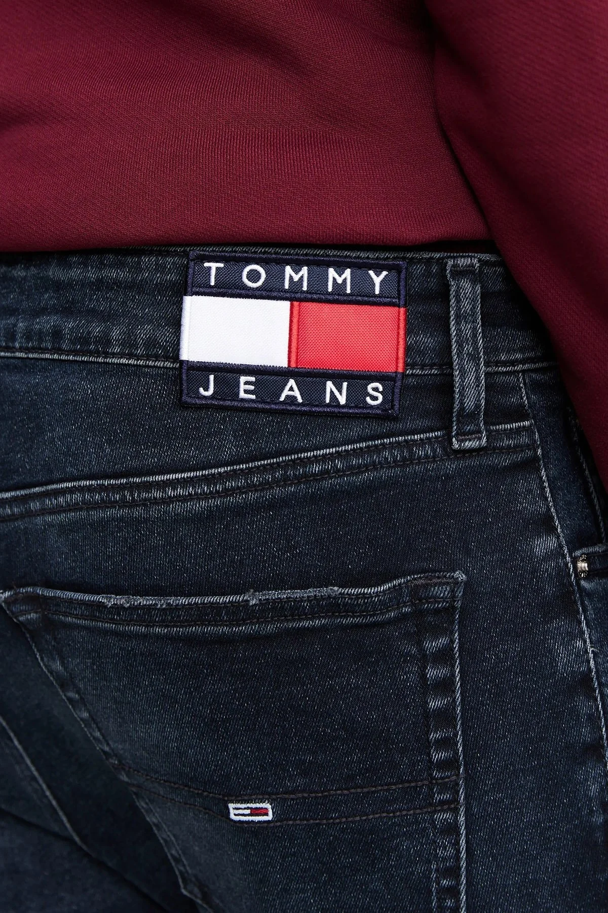 Tommy Jeans Pamuklu Slim Fit Dar Paça Jeans Erkek Kot Pantolon DM0DM20399 1BK LACİVERT - 4
