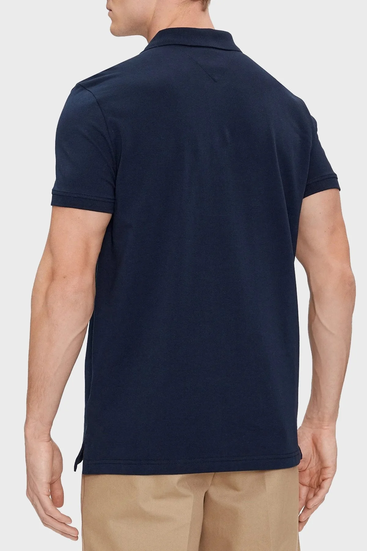 Tommy Jeans Pamuklu Slim Fit Erkek Polo Yaka T Shirt DM0DM18312 C1G LACİVERT - 3