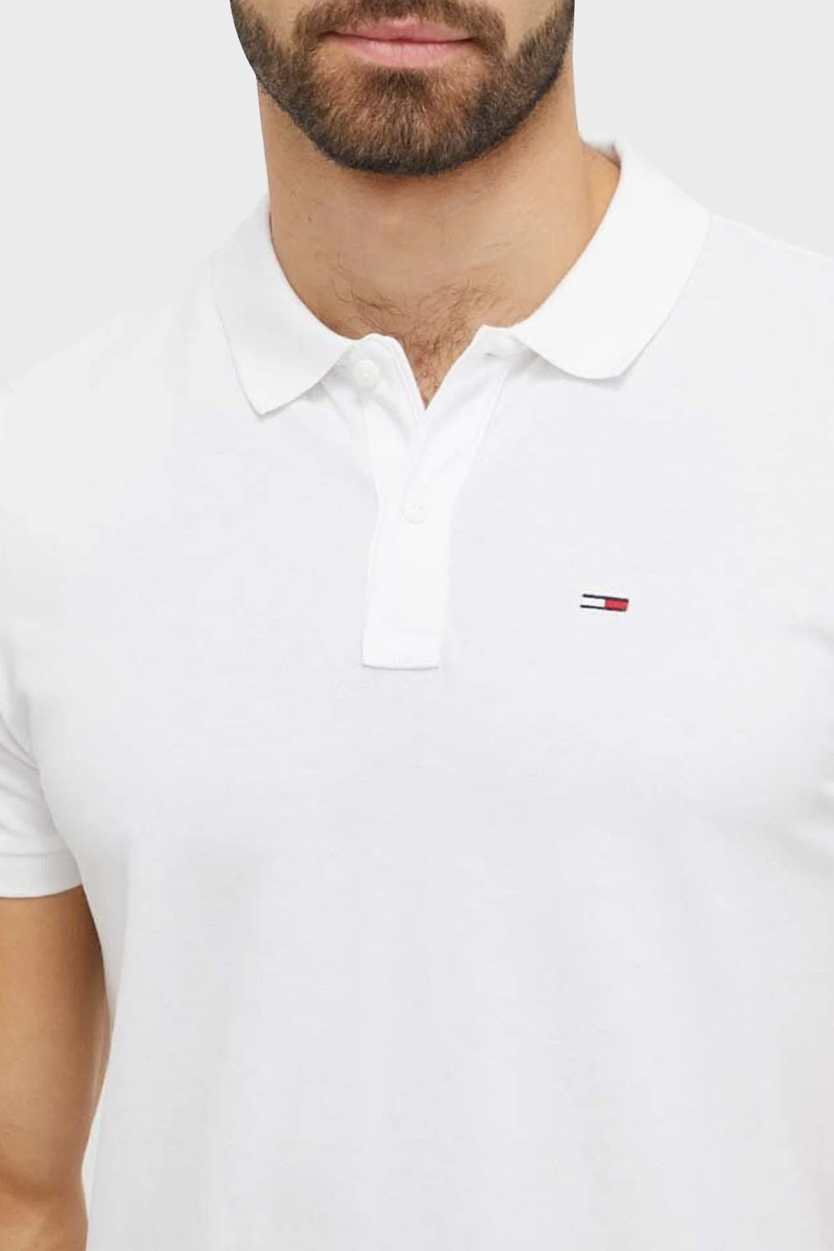 Tommy Jeans Pamuklu Slim Fit Erkek Polo Yaka T Shirt DM0DM18312 YBR BEYAZ - 2