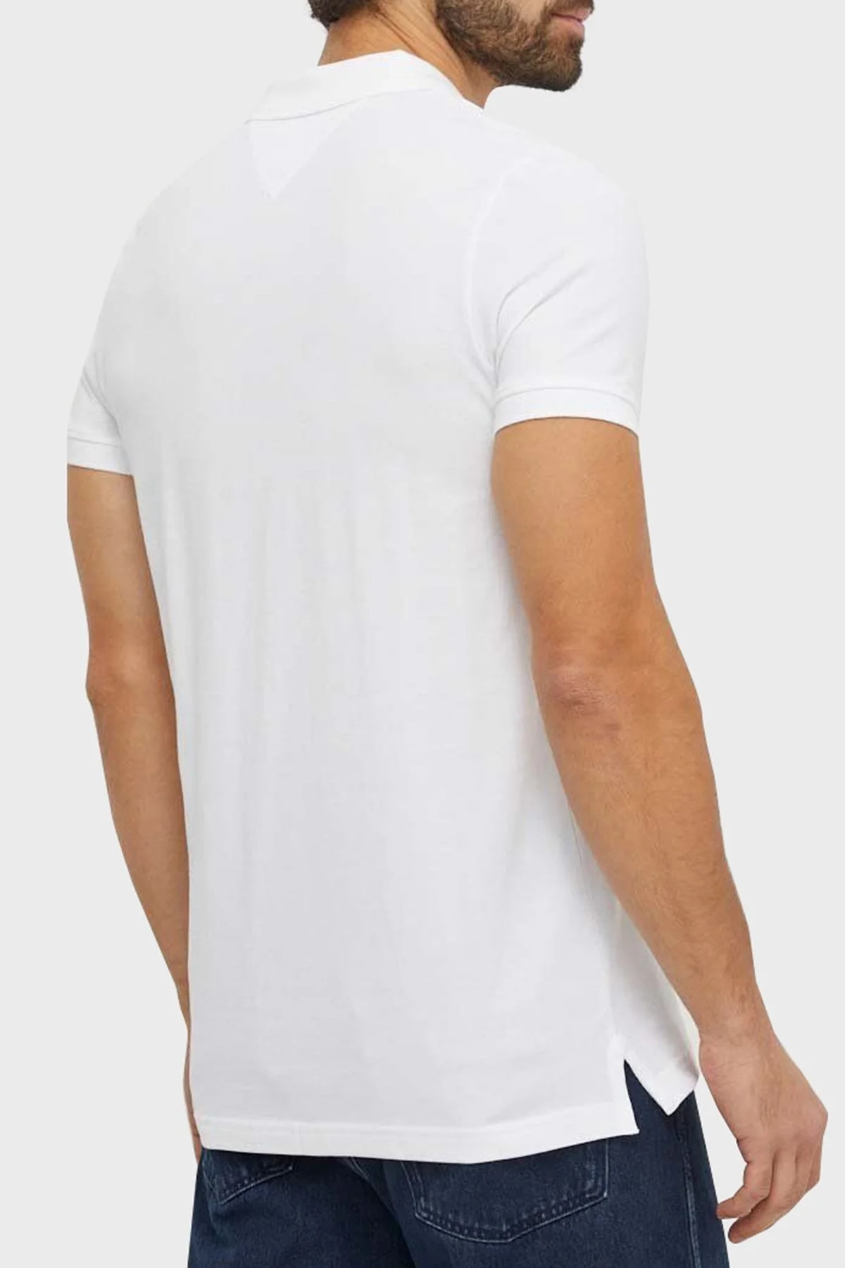 Tommy Jeans Pamuklu Slim Fit Erkek Polo Yaka T Shirt DM0DM18312 YBR BEYAZ - 15