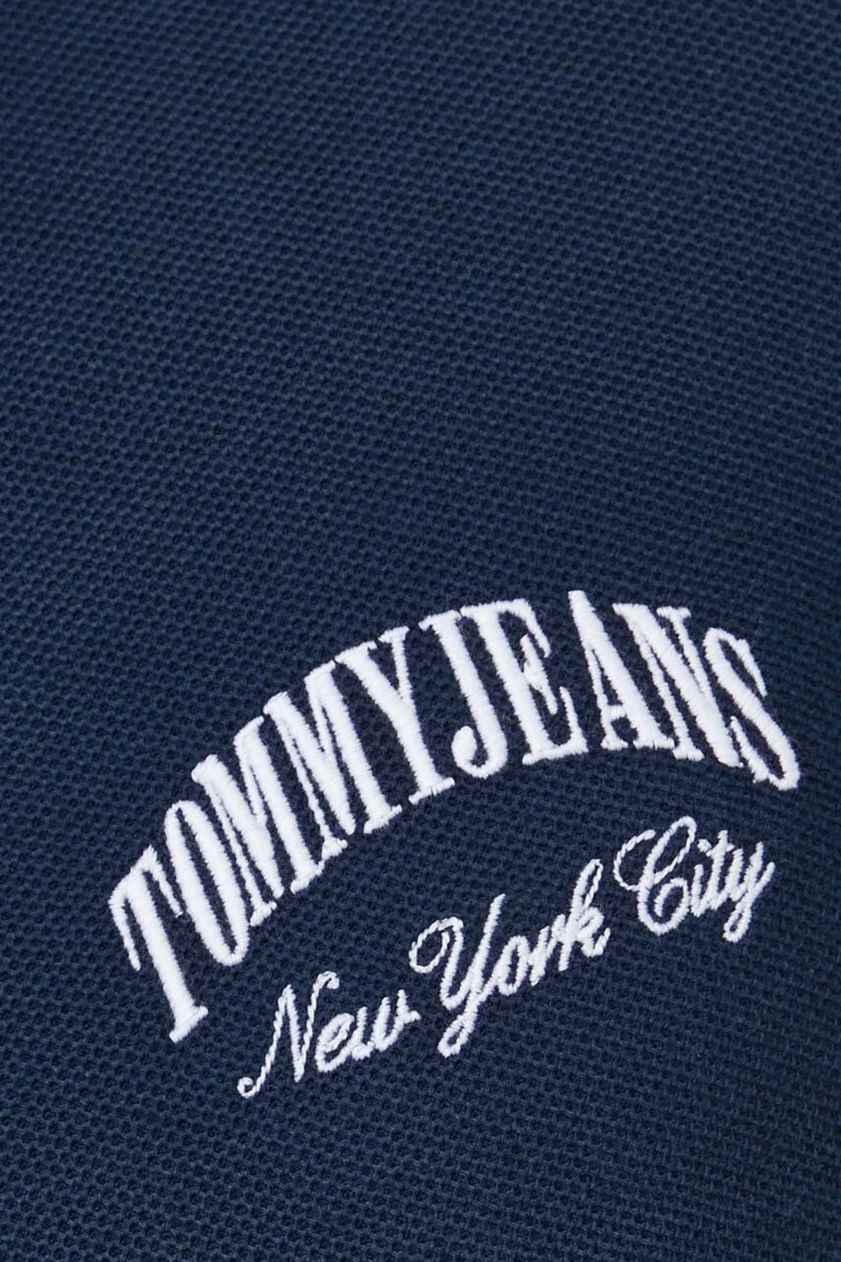 Tommy Jeans Pamuklu Slim Fit Erkek Polo Yaka T Shirt DM0DM18922 C1G LACİVERT - 4