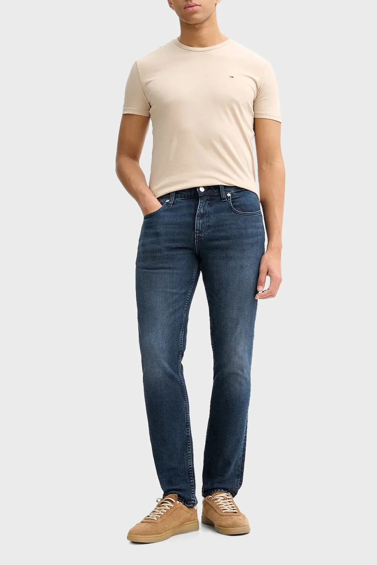 Tommy Jeans Pamuklu Slim Fit Nomal Bel Jeans Erkek Kot Pantolon DM0DM22587 1BK MAVİ - 2