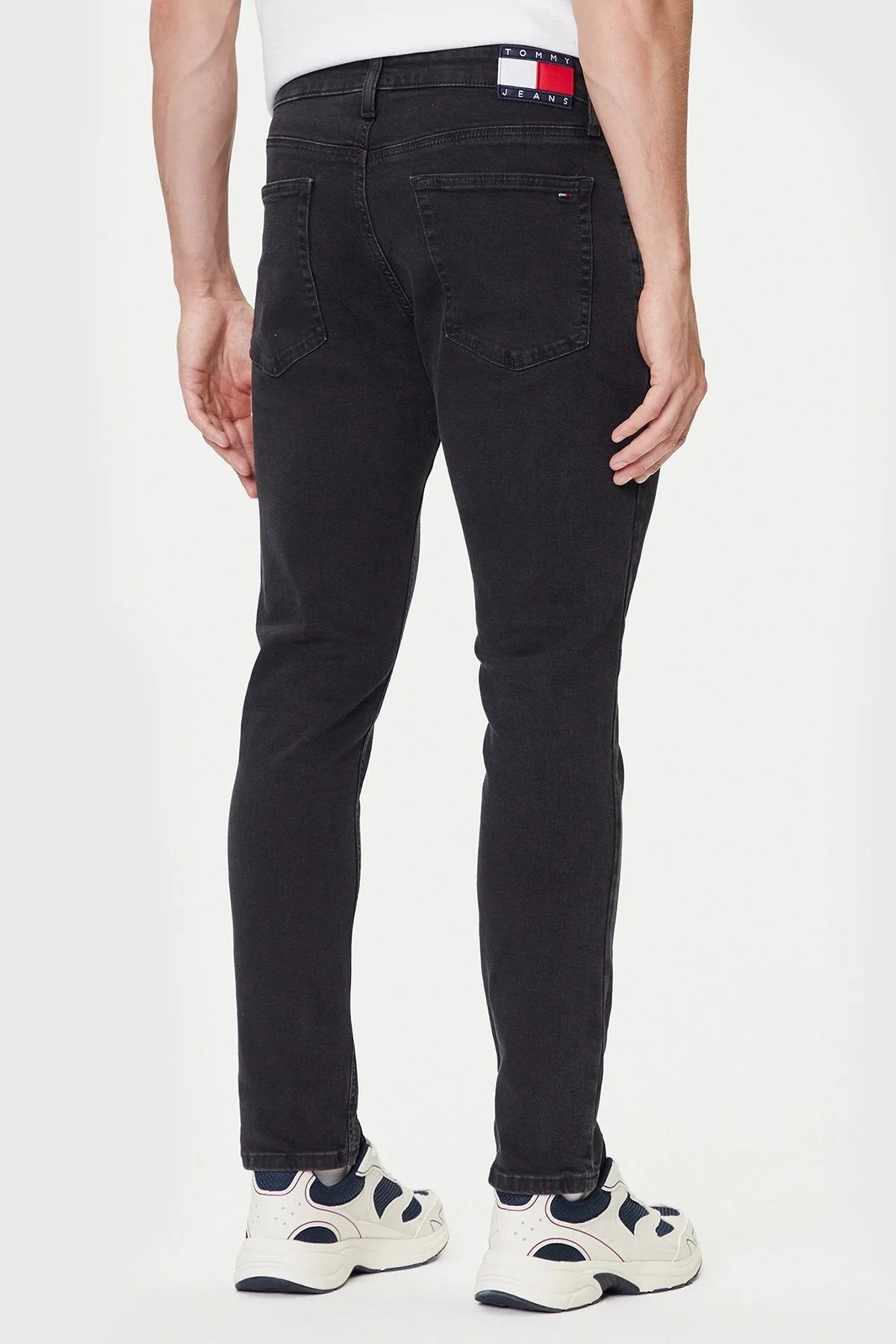 Tommy Jeans Pamuklu Slim Fit Normal Bel Dar Paça Jeans Erkek Kot Pantolon DM0DM21232 1BZ MAVİ - 3