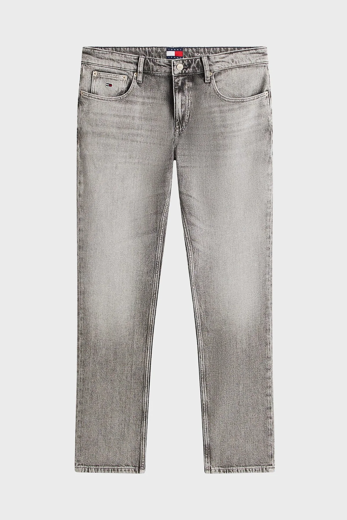 Tommy Jeans Pamuklu Slim Fit Normal Bel Dar Paça Jeans Erkek Kot Pantolon DM0DM22926 1DA GRİ - 5