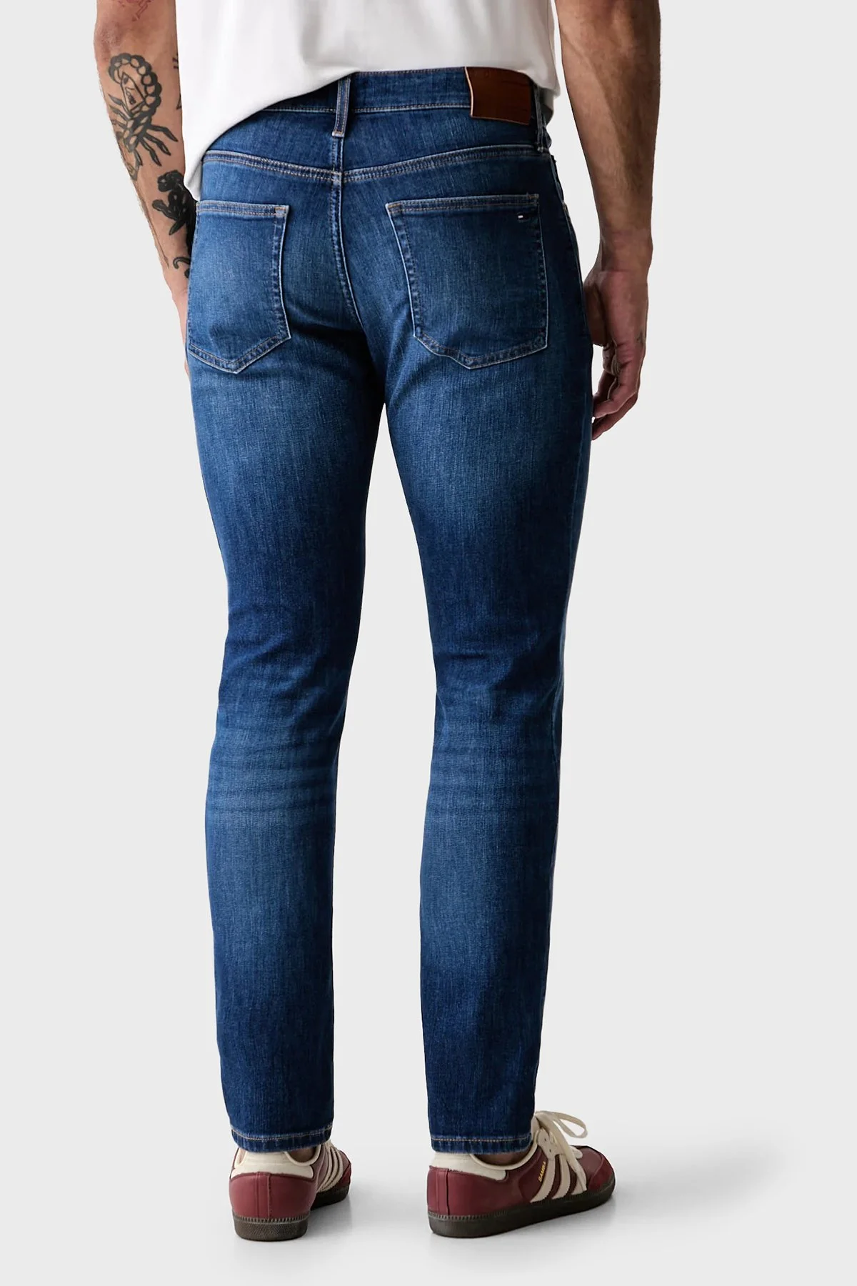 Tommy Jeans Pamuklu Slim Fit Normal Bel Dar Paça Jean Erkek Kot Pantolon DM0DM23395 1AB Açık mavi - 3