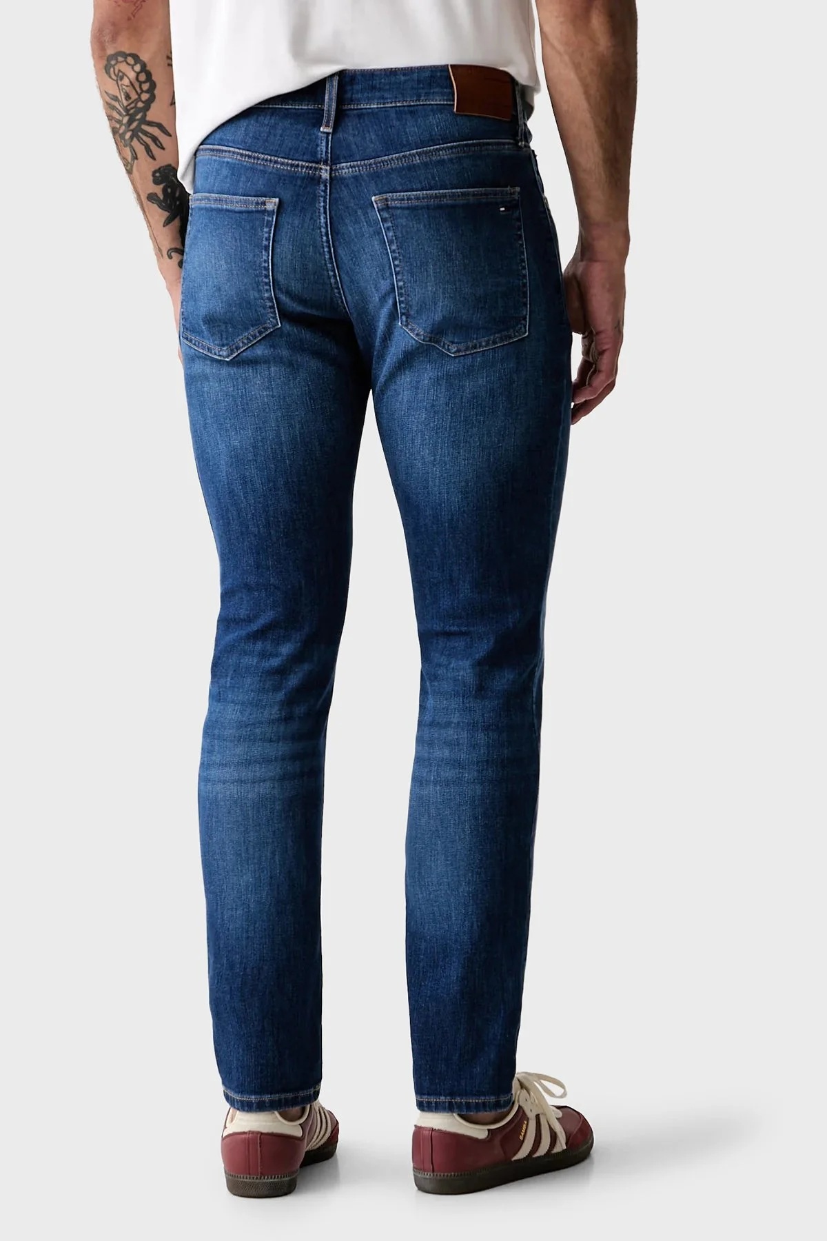 Tommy Jeans Pamuklu Slim Fit Normal Bel Dar Paça Jean Erkek Kot Pantolon DM0DM23395 1AB Açık mavi - 4