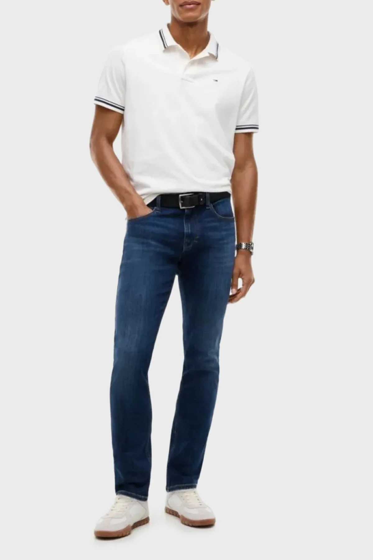 Tommy Jeans Pamuklu Slim Fit Normal Bel Dar Paça Jeans Erkek Kot Pantolon DM0DM23479 1BK Mavi - 2