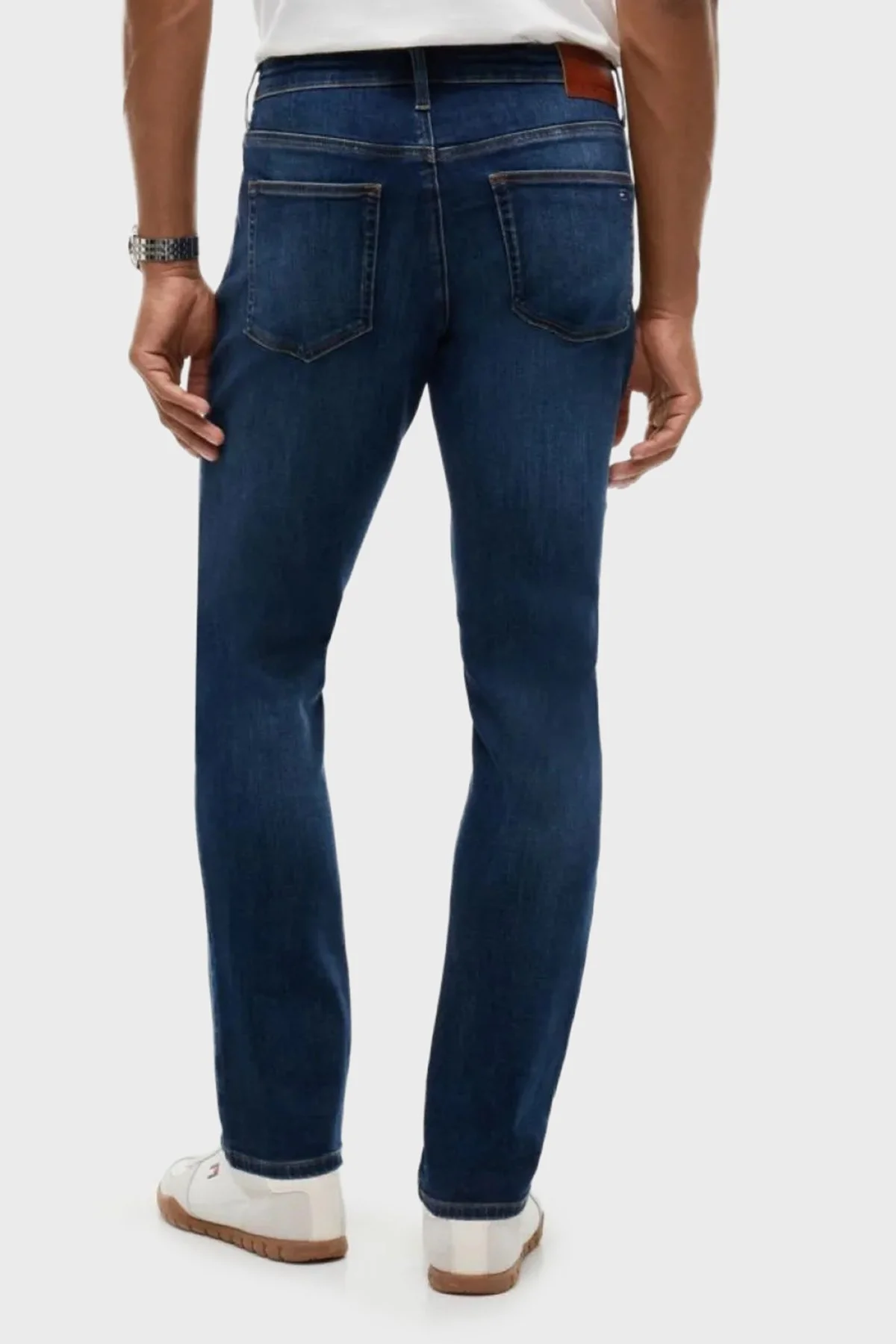 Tommy Jeans Pamuklu Slim Fit Normal Bel Dar Paça Jeans Erkek Kot Pantolon DM0DM23479 1BK Mavi - 3
