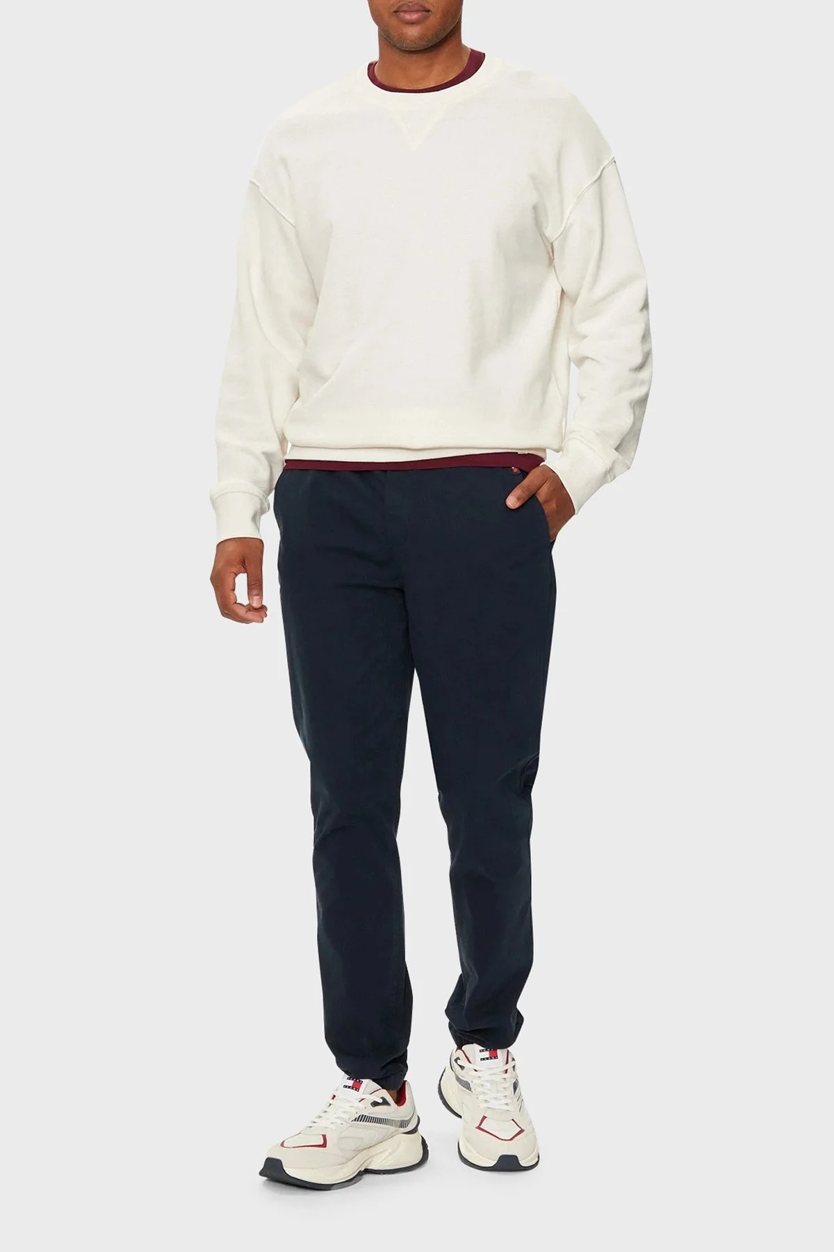 Tommy Jeans Pamuklu Slim Fit Normal Bel Lastikli Paça Jogger Erkek Pantolon DM0DM20456 C1G LACİVERT - 2