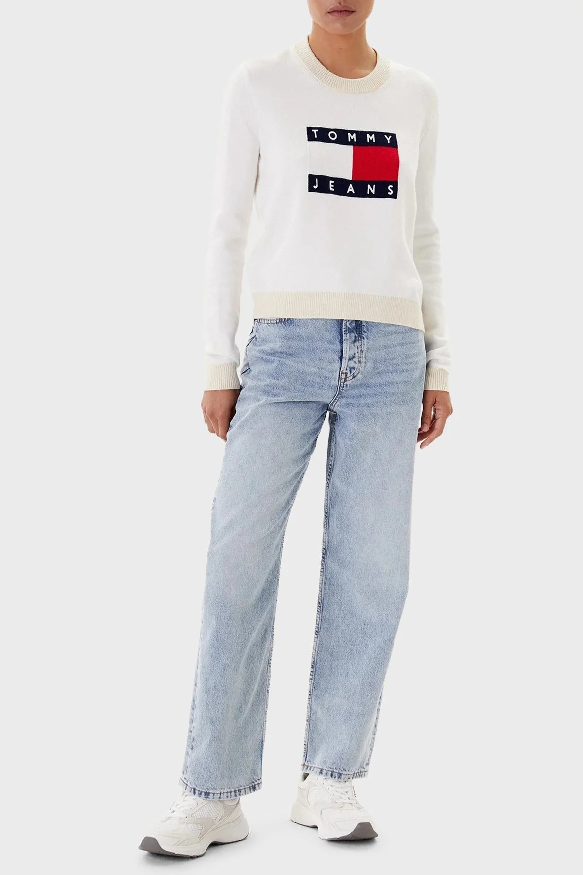 Tommy Jeans Pamuklu Slim Straight Yüksek Bel Düz Paça Jeans Bayan Kot Pantolon DW0DW20498 1A5 MAVİ - 1