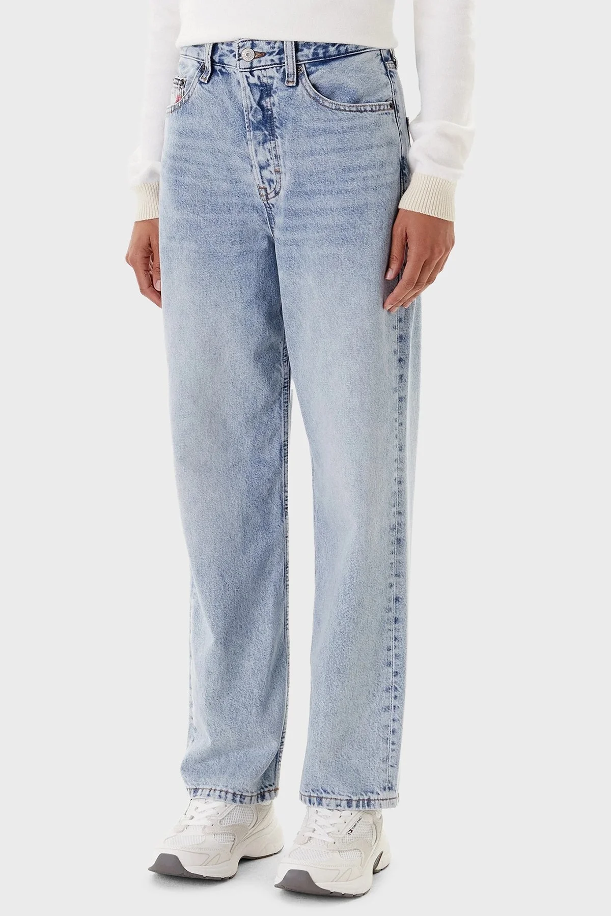 Tommy Jeans Pamuklu Slim Straight Yüksek Bel Düz Paça Jeans Bayan Kot Pantolon DW0DW20498 1A5 MAVİ - 2