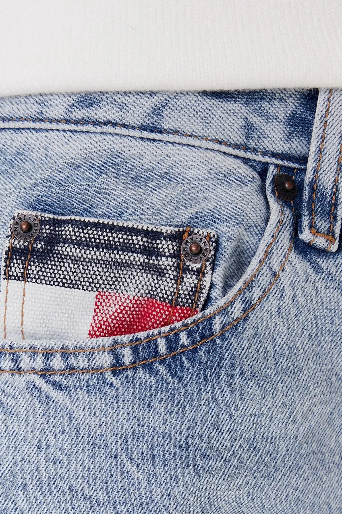 Tommy Jeans Pamuklu Slim Straight Yüksek Bel Düz Paça Jeans Bayan Kot Pantolon DW0DW20498 1A5 MAVİ - 4