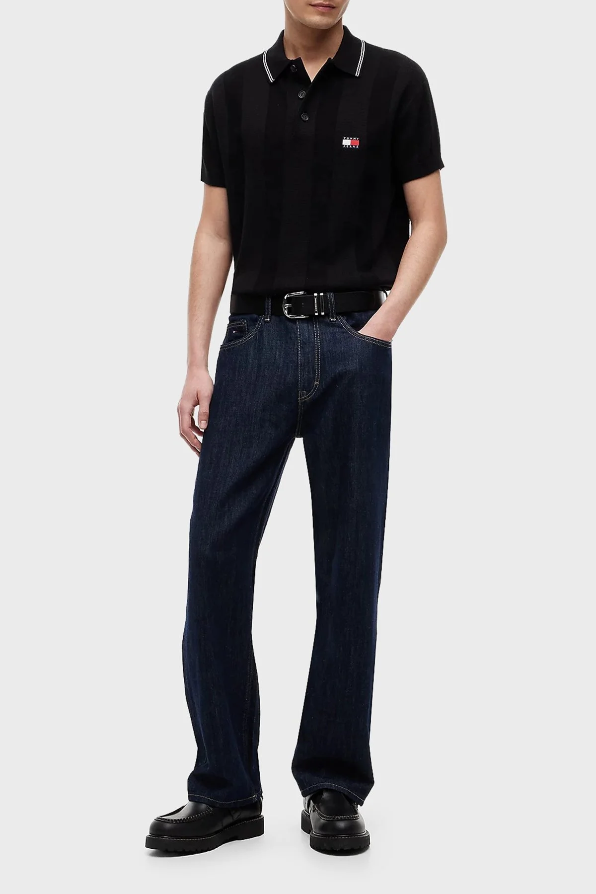 Tommy Jeans Pamuklu Staright Fit Normal Bel Düz Paça Jean Erkek Kot Pantolon DM0DM23336 1BK Mavi - 2