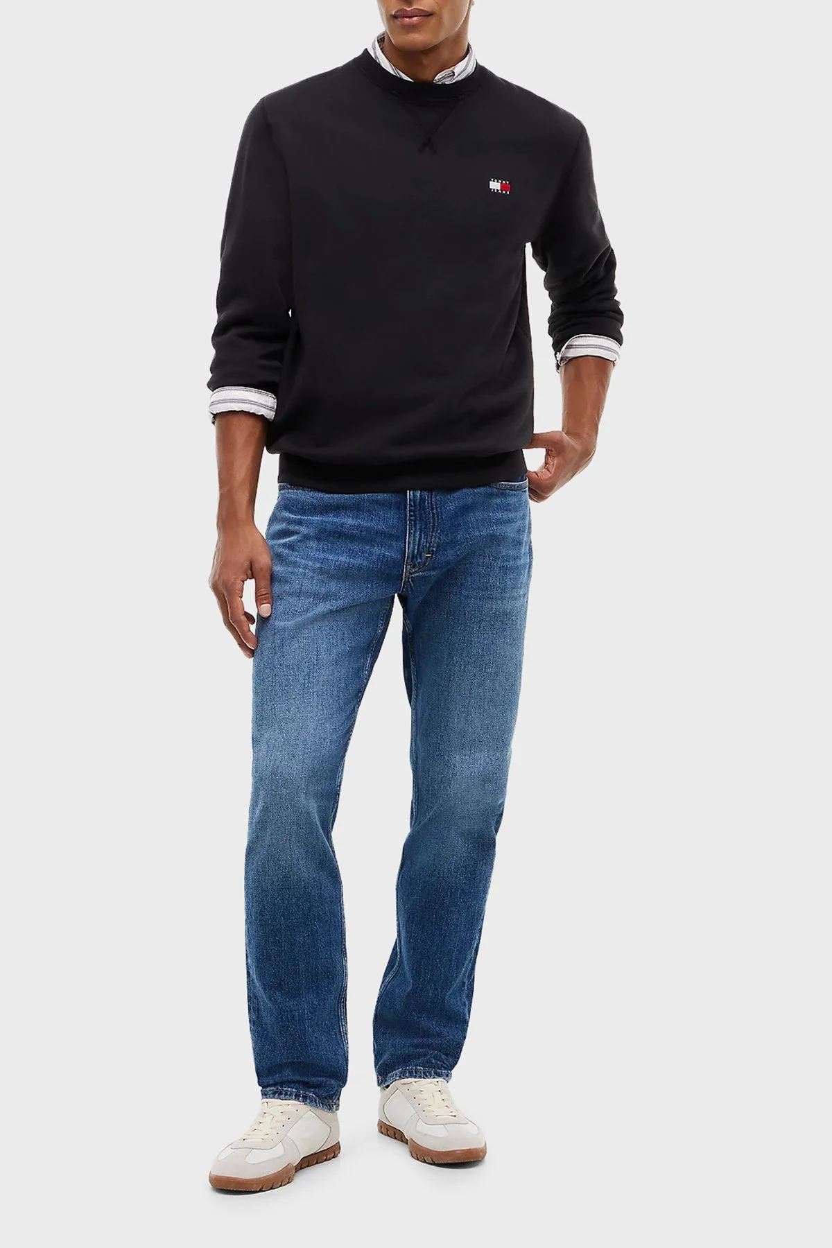 Tommy Jeans Pamuklu Straight Fit Normal Bel Jeans Erkek Kot Pantolon DM0DM23687 1BK Mavi - 2