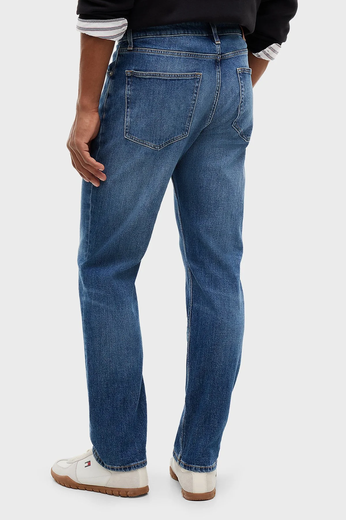Tommy Jeans Pamuklu Straight Fit Normal Bel Jeans Erkek Kot Pantolon DM0DM23687 1BK Mavi - 3
