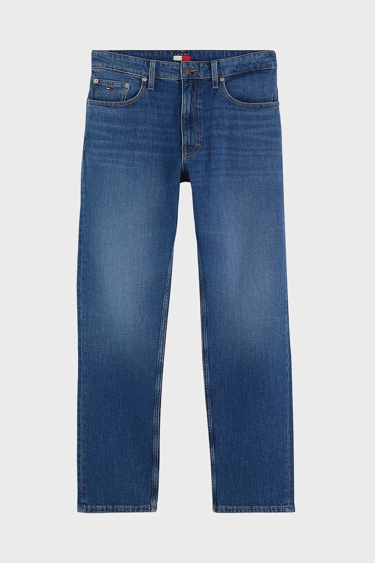 Tommy Jeans Pamuklu Straight Fit Normal Bel Jeans Erkek Kot Pantolon DM0DM23687 1BK Mavi - 6