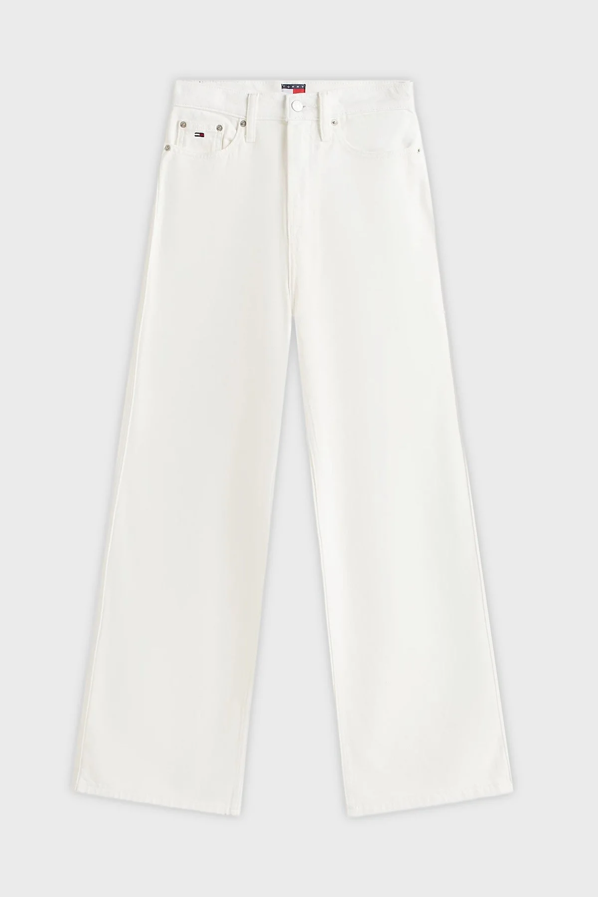 Tommy Jeans Pamuklu Wide Leg Fit Yüksek Bel Jeans Kadın Kot Pantolon DW0DW22648 1D0 BEYAZ - 5