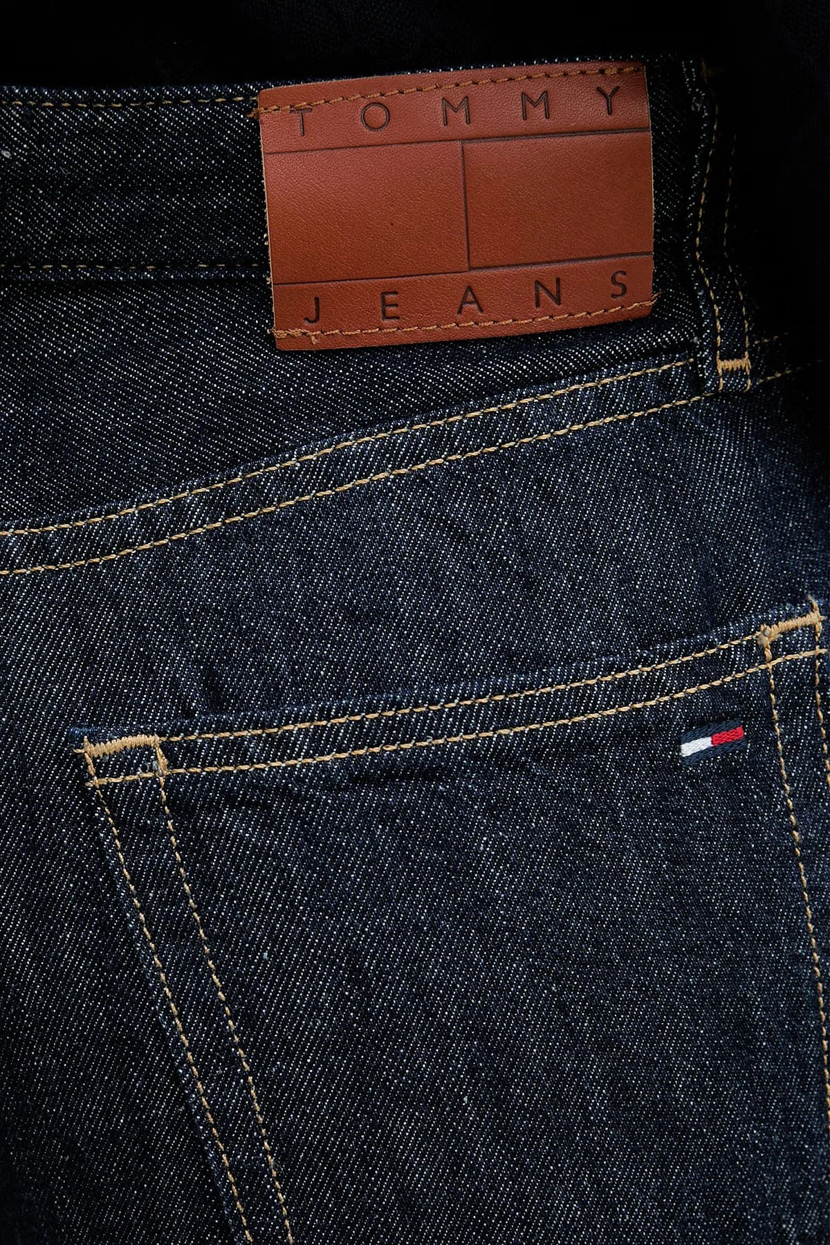Tommy Jeans Pamuklu Yüksek Bel Geniş Paça Jean Kadın Kot Pantolon DW0DW23093 1BK Mavi - 4