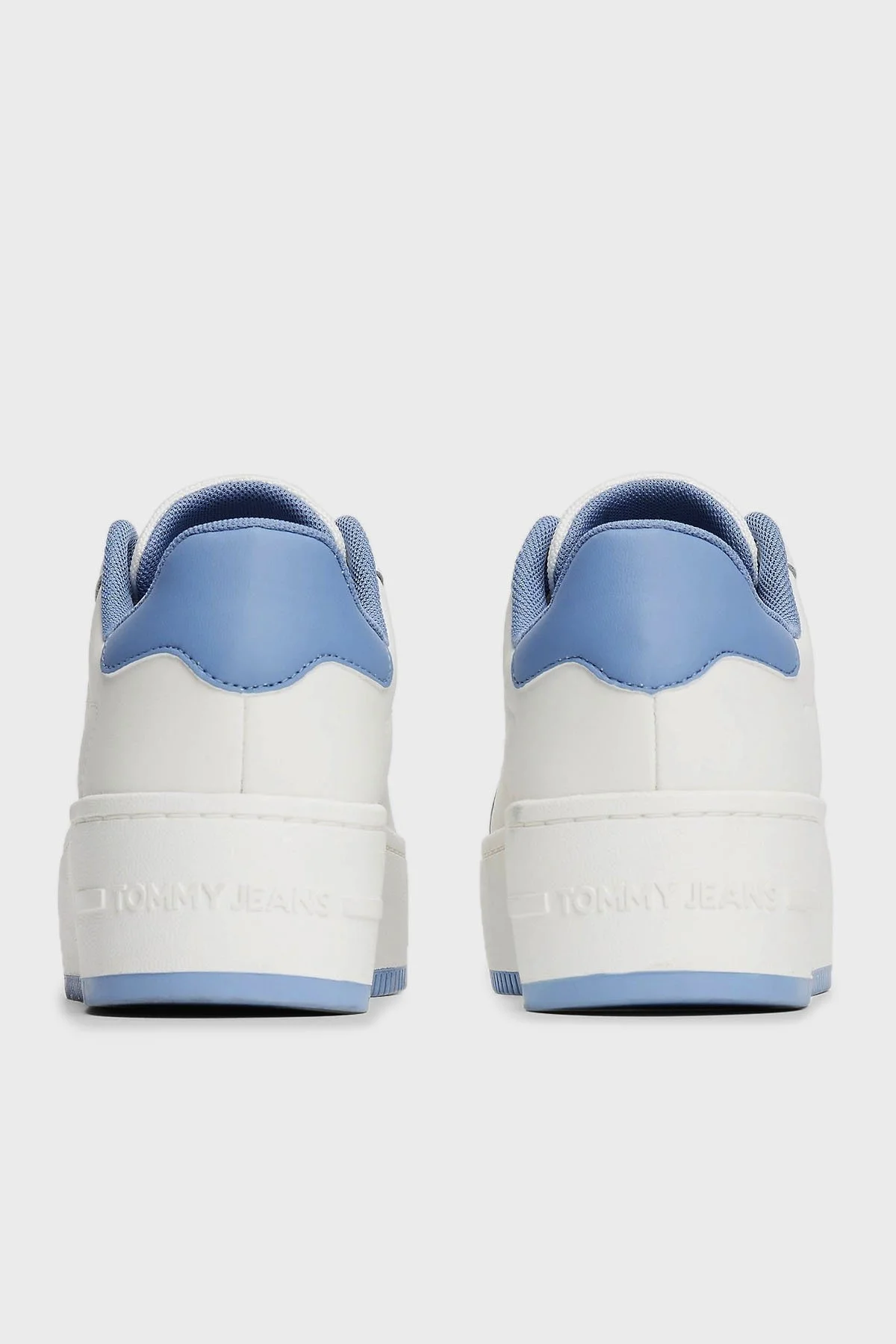 Tommy Jeans Platform Deri Sneaker Bayan Ayakkabı EN0EN02518 C33 BEYAZ-MAVİ - 6