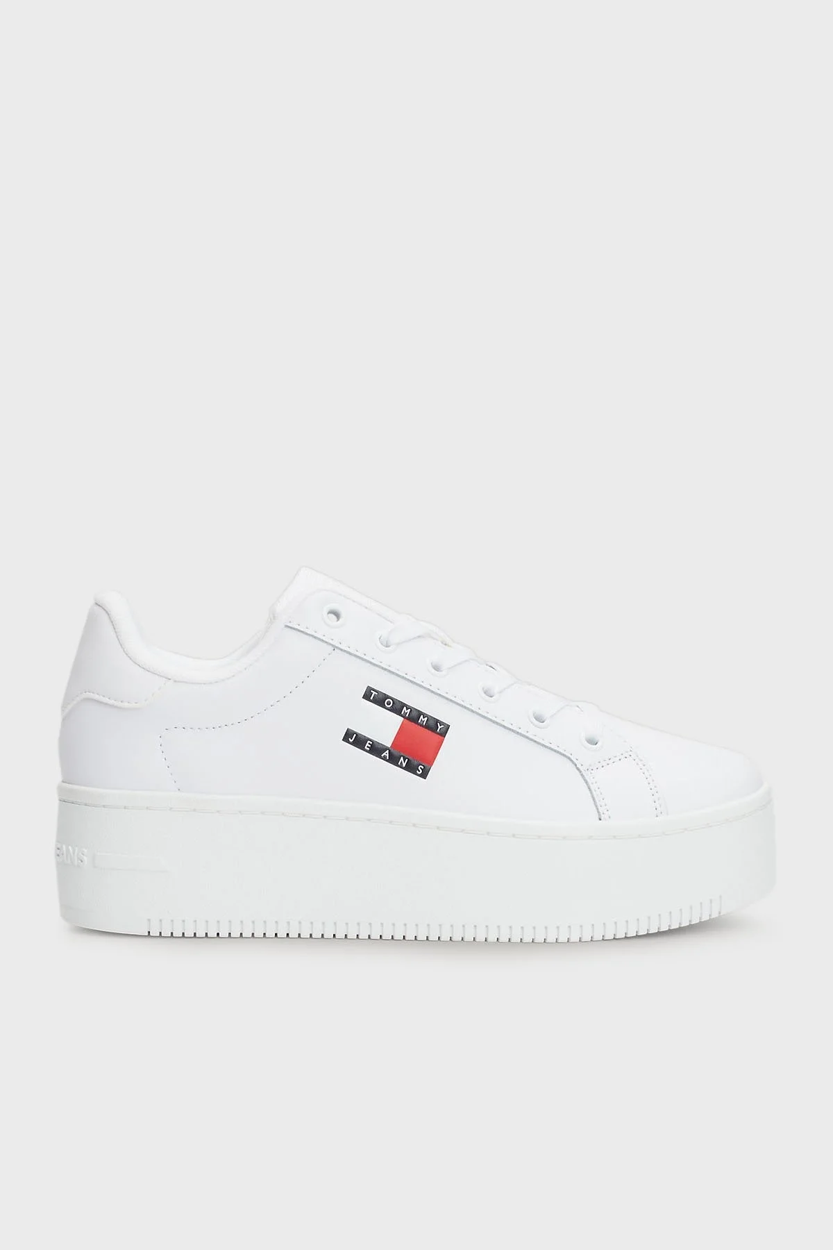 Tommy Jeans Platform Deri Sneaker Bayan Ayakkabı EN0EN02518 YBS BEYAZ - 1