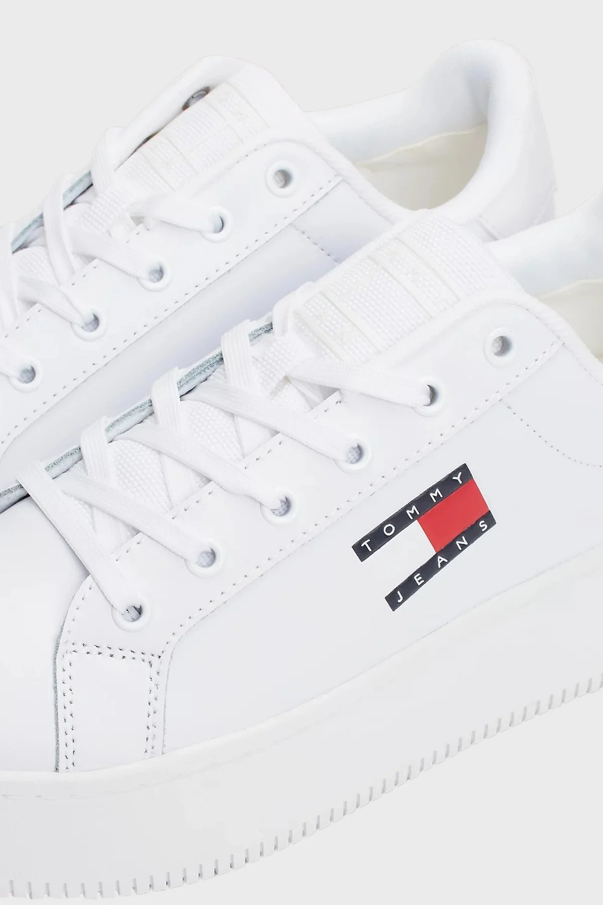 Tommy Jeans Platform Deri Sneaker Bayan Ayakkabı EN0EN02518 YBS BEYAZ - 5