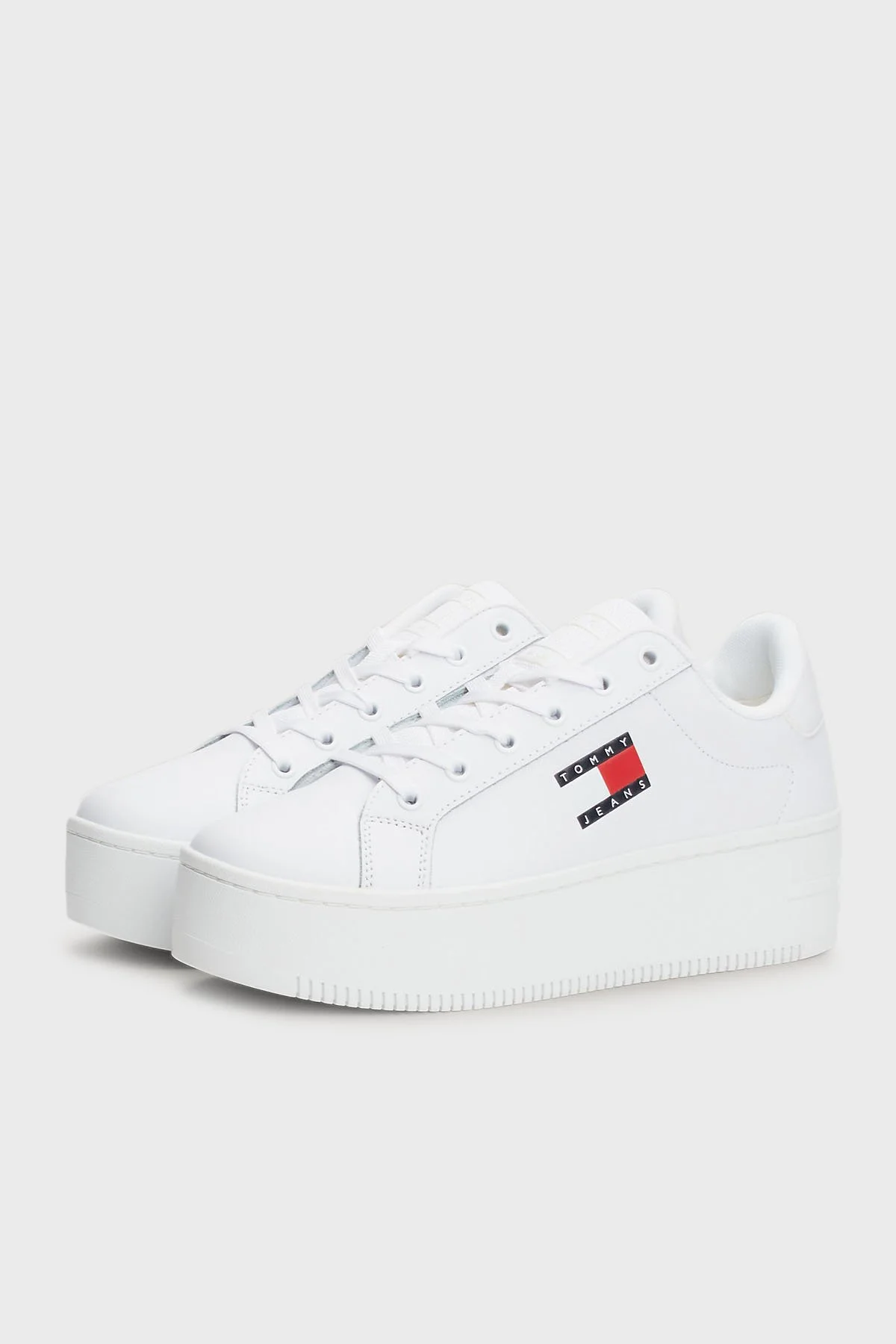 Tommy Jeans Platform Deri Sneaker Kadın Ayakkabı EN0EN02518 YBS BEYAZ - 2