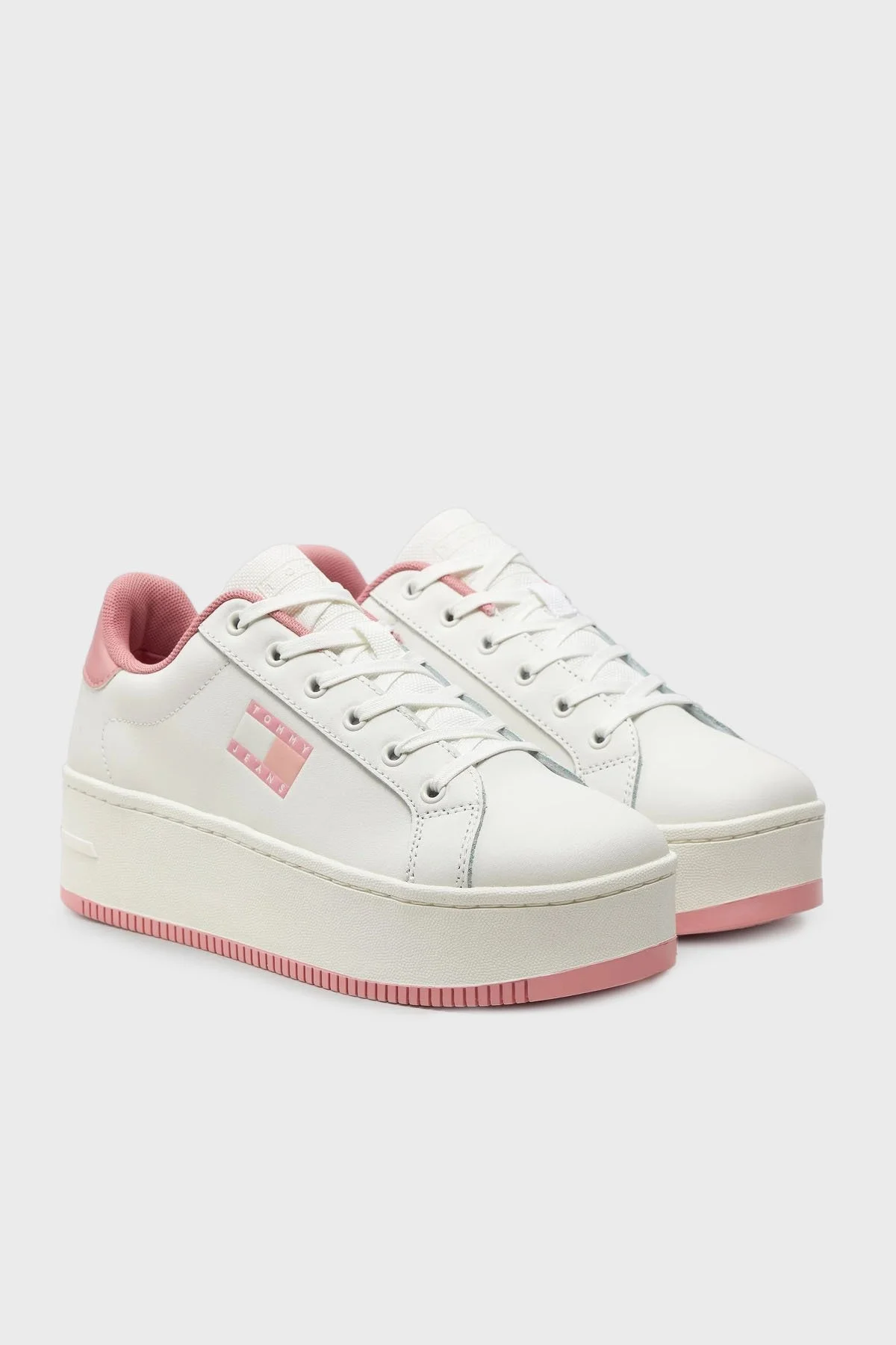 Tommy Jeans Platform Sneaker Bayan Ayakkabı EN0EN02518 TH0 BEYAZ-PEMBE - 2
