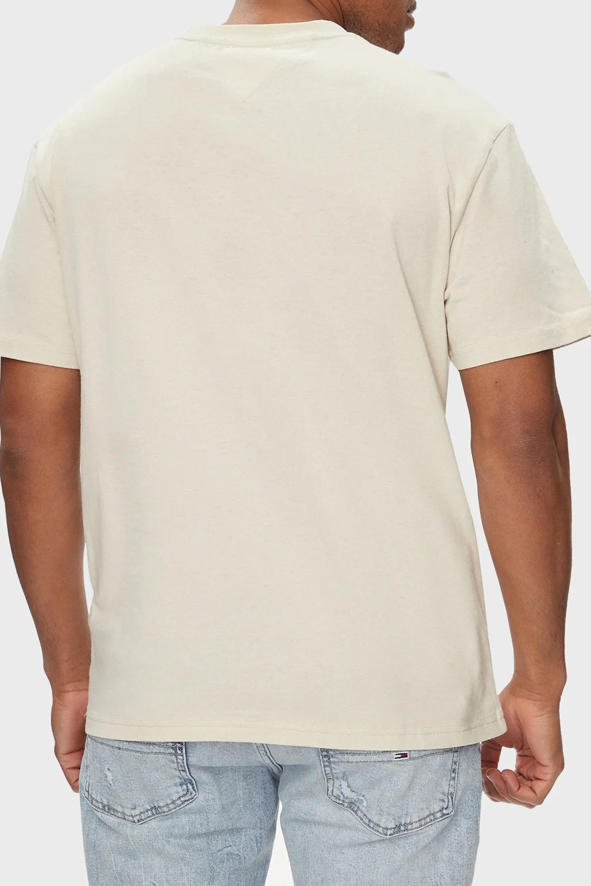 Tommy Jeans Regular Fit Bisiklet Yaka Erkek T Shirt DM0DM18572 ACG BEJ - 3