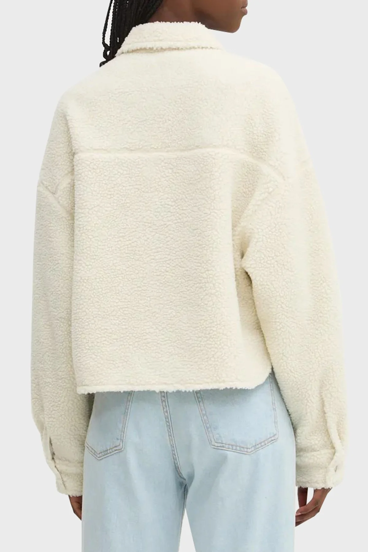 Tommy Jeans Regular Fit Ceket Yaka Teddy Bayan Gömlek Ceket DW0DW18869 YBH BEYAZ - 6