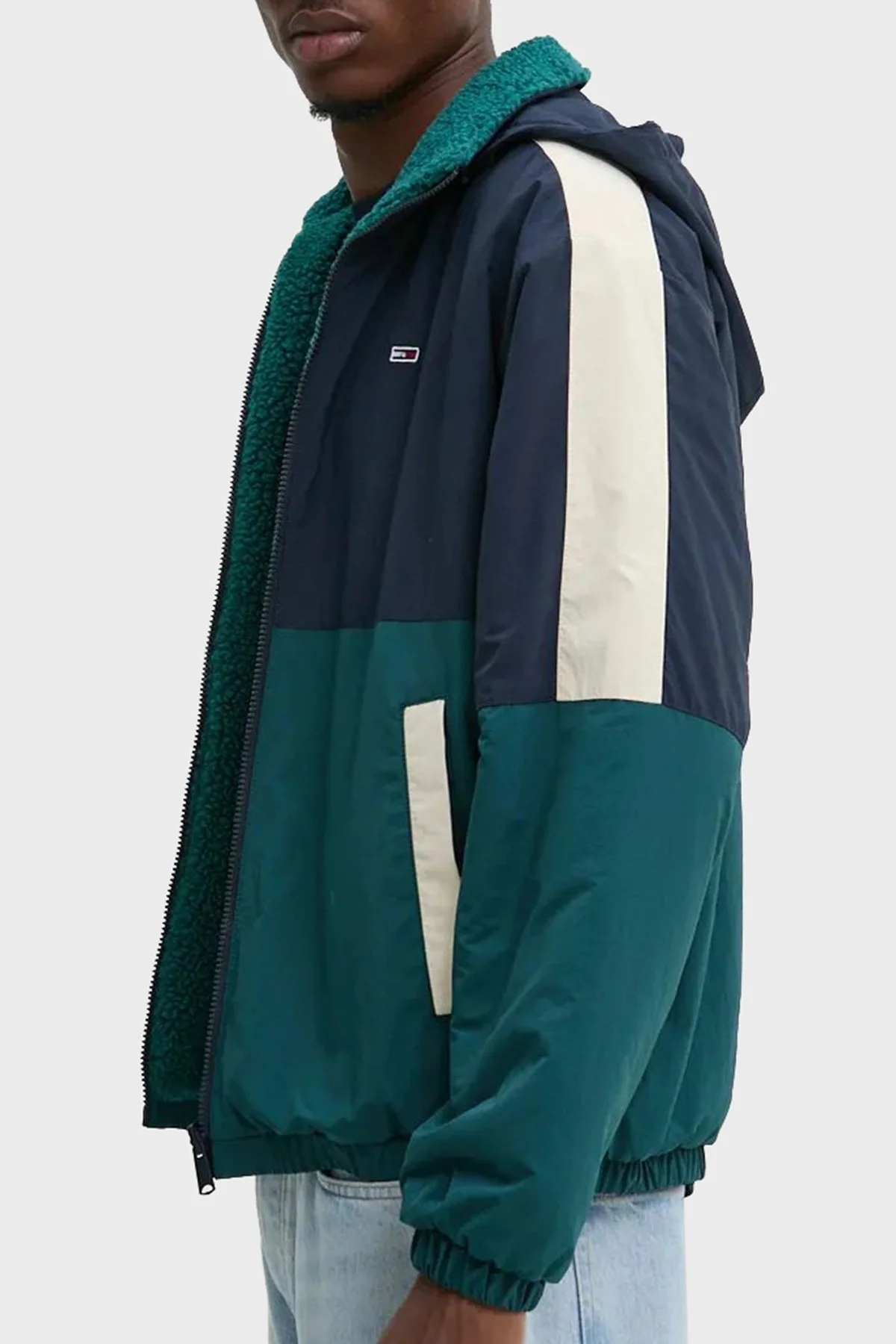 Tommy Jeans Regular Fit Çift Taraflı Teddy Polarlı Erkek Ceket DM0DM20462 CWG KOYU YEŞİL - 5